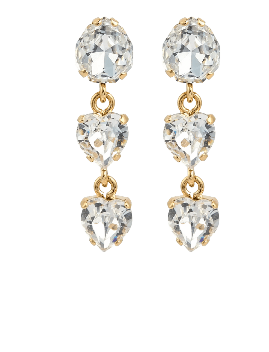 Caroline Svedbom - LOVE EDIT EARRINGS GOLD - statement øreringe - crystal - 1