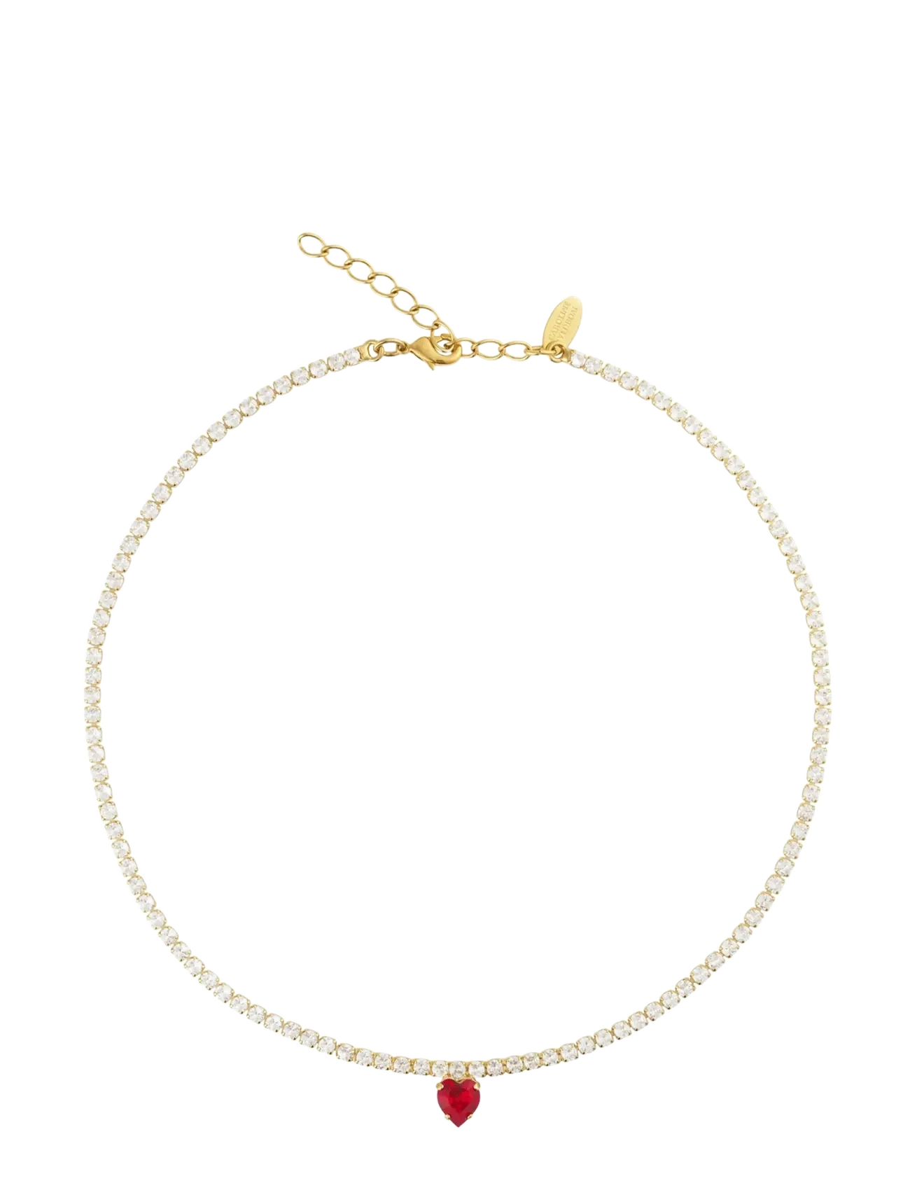 Caroline Svedbom LOVE EDIT NECKLACE GOLD - Nyheder - CRYSTAL / LIGHT SIAM / red