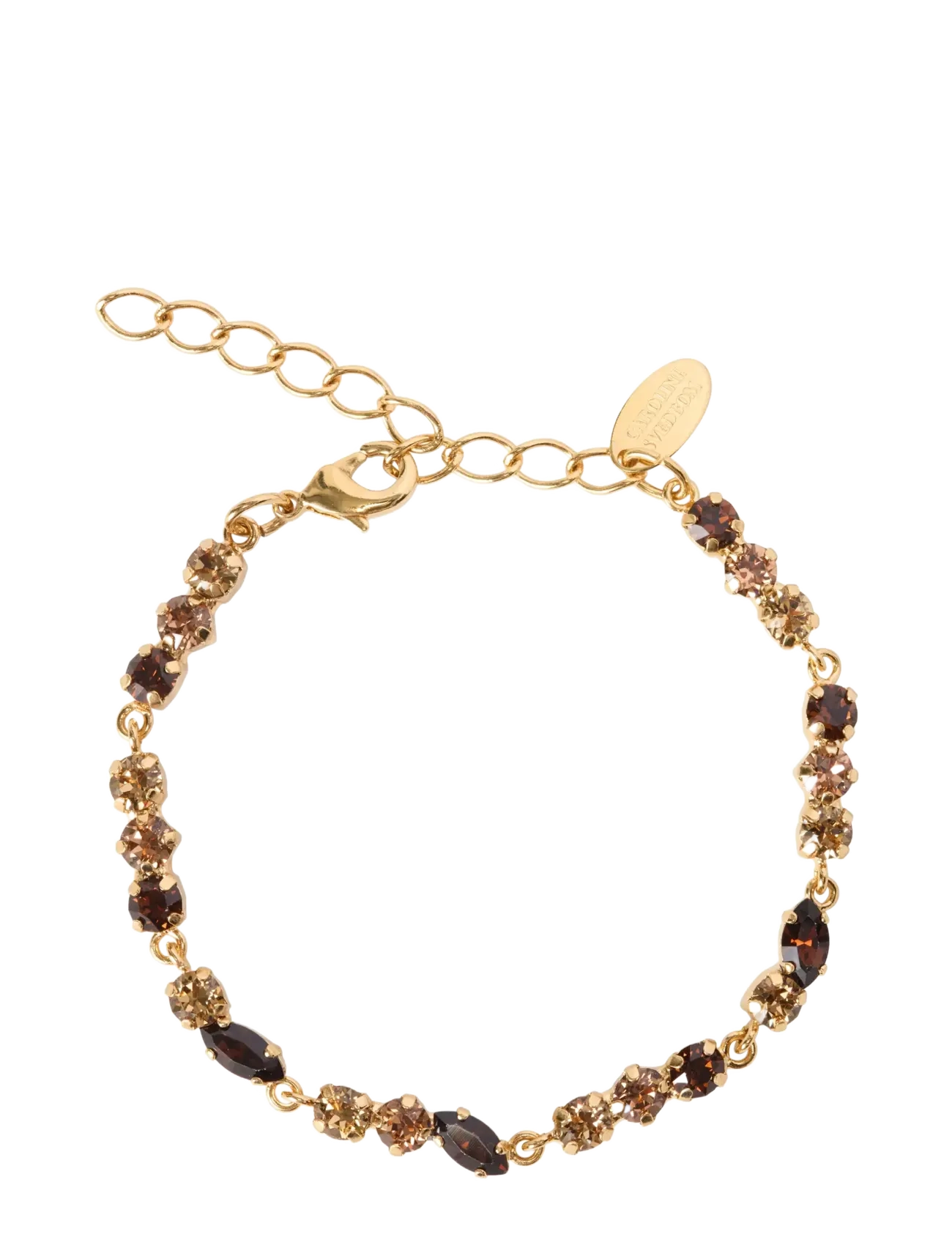 Caroline Svedbom ALELIA BRACELET GOLD - Armbånd - REC TOPAZ COMBO / brown