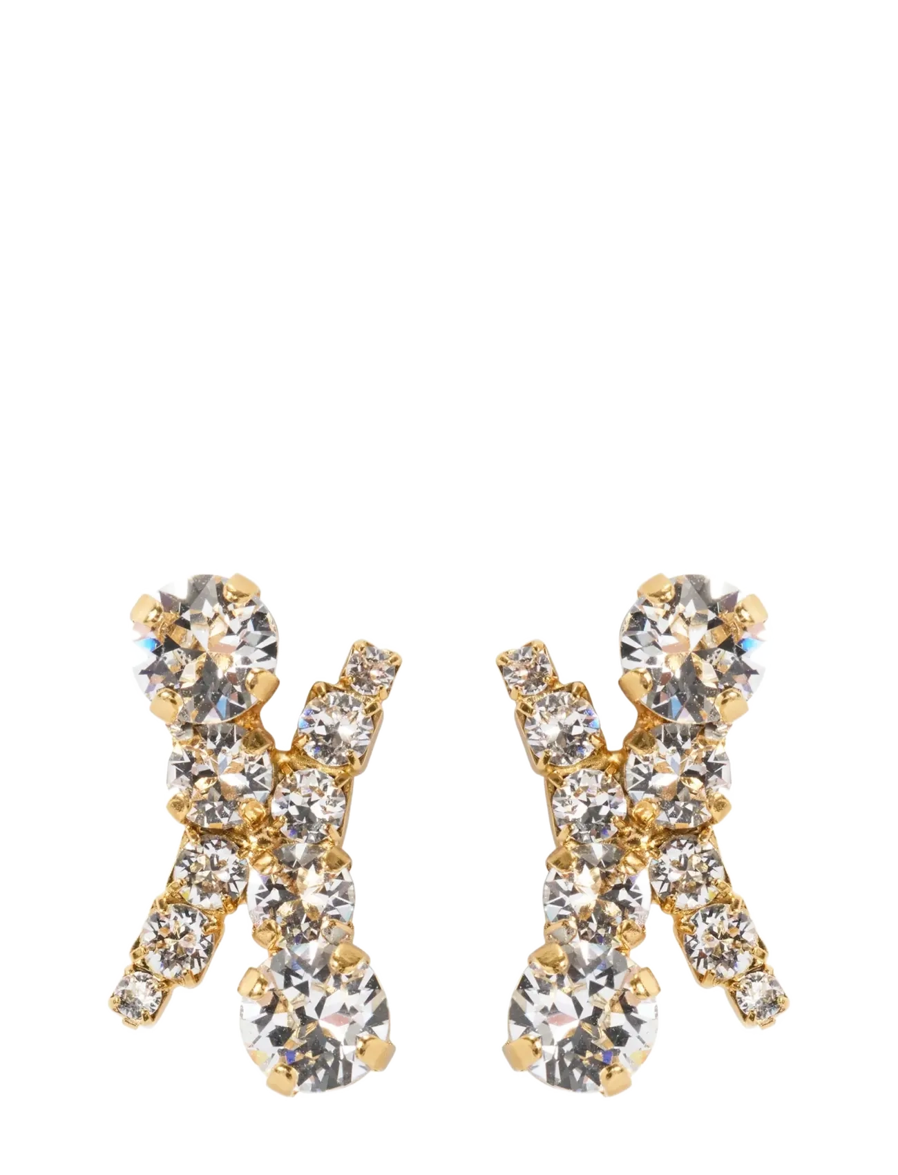 Caroline Svedbom HALO EARRINGS GOLD - Ørestikker - CRYSTAL / gold