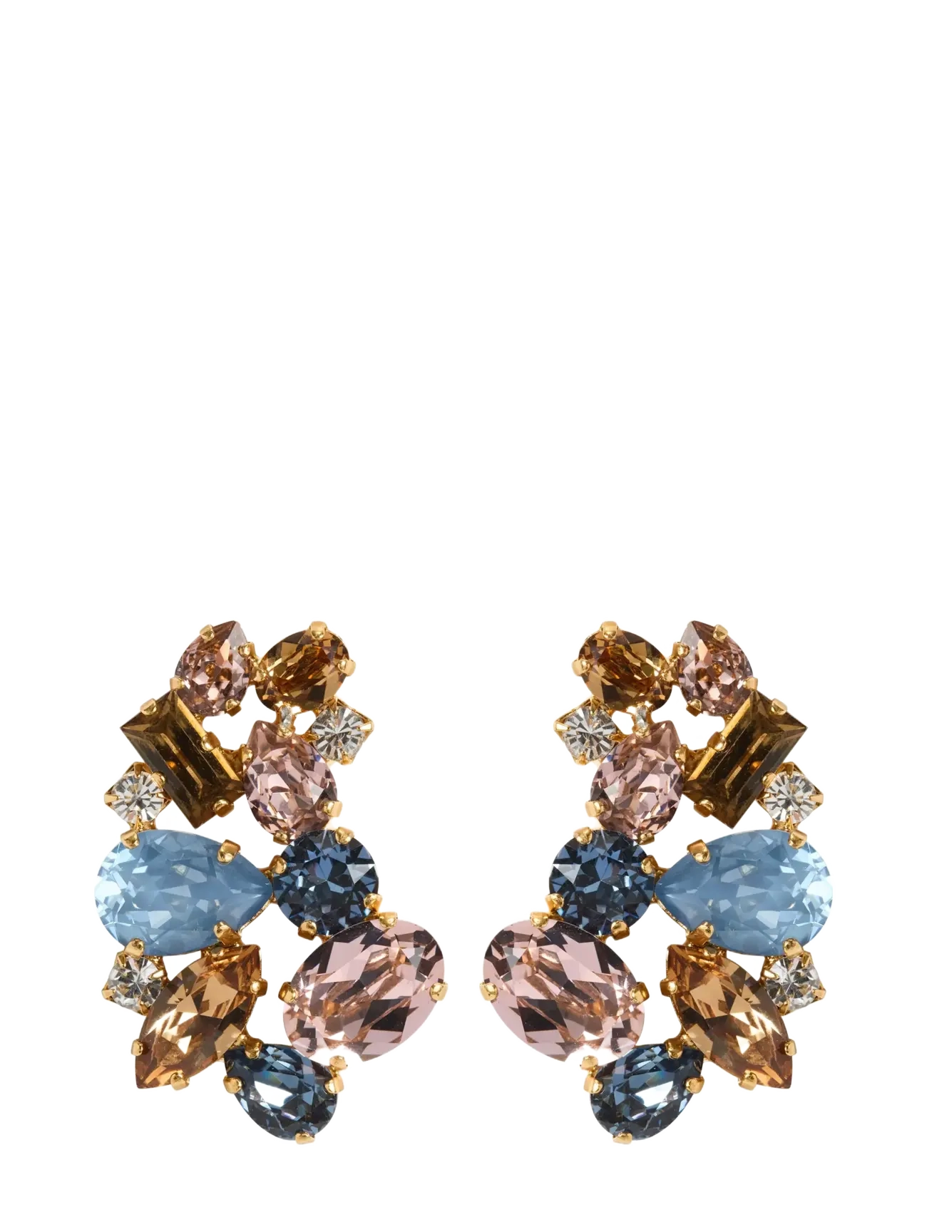 Caroline Svedbom ISOLINA EARRINGS GOLD - Særlige begivenheder - SMOKED BLUE COMBO / multi