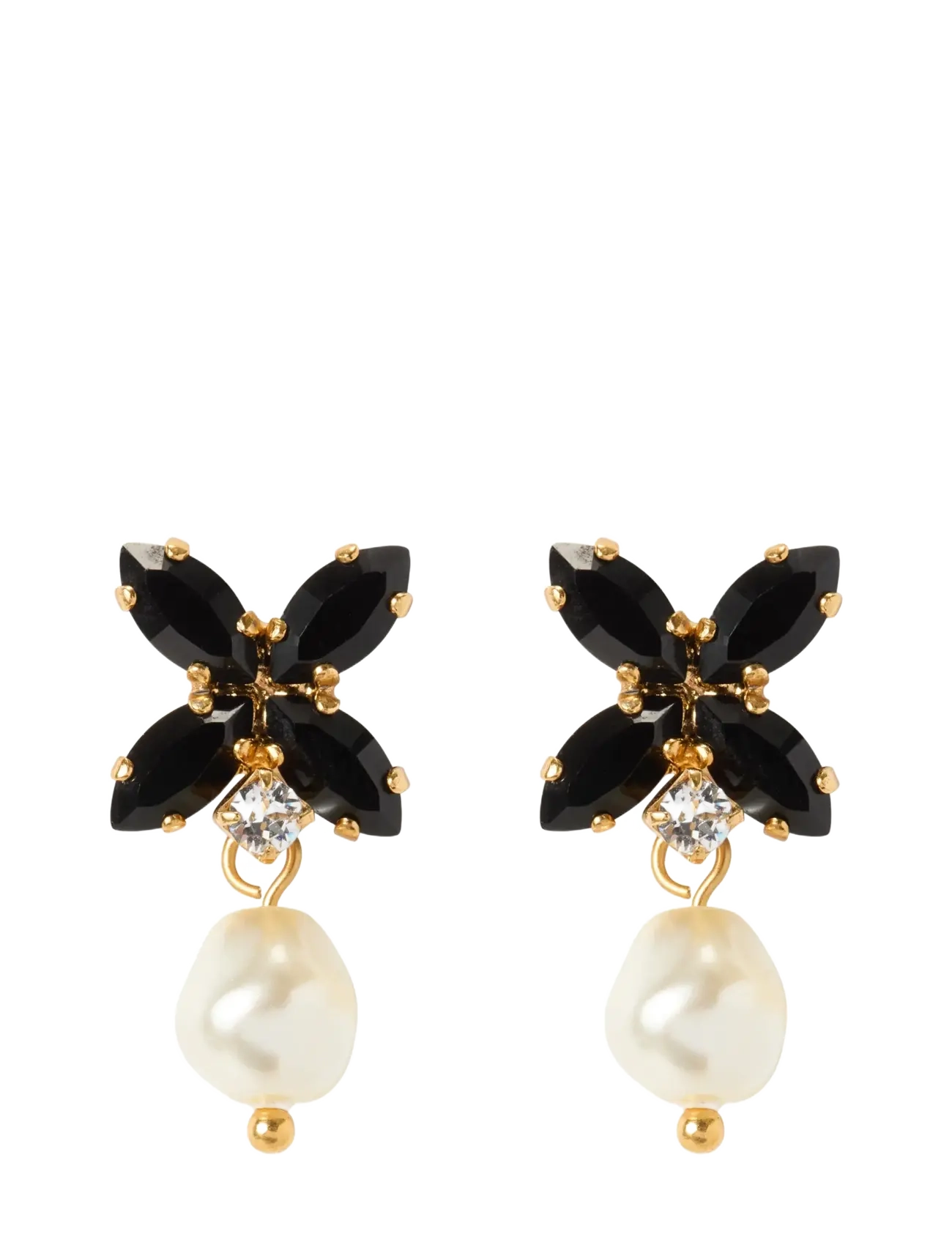 Caroline Svedbom STAR PEARL EARRINGSGOLD - Øreringe med vedhæng - PEARL / JET / multi