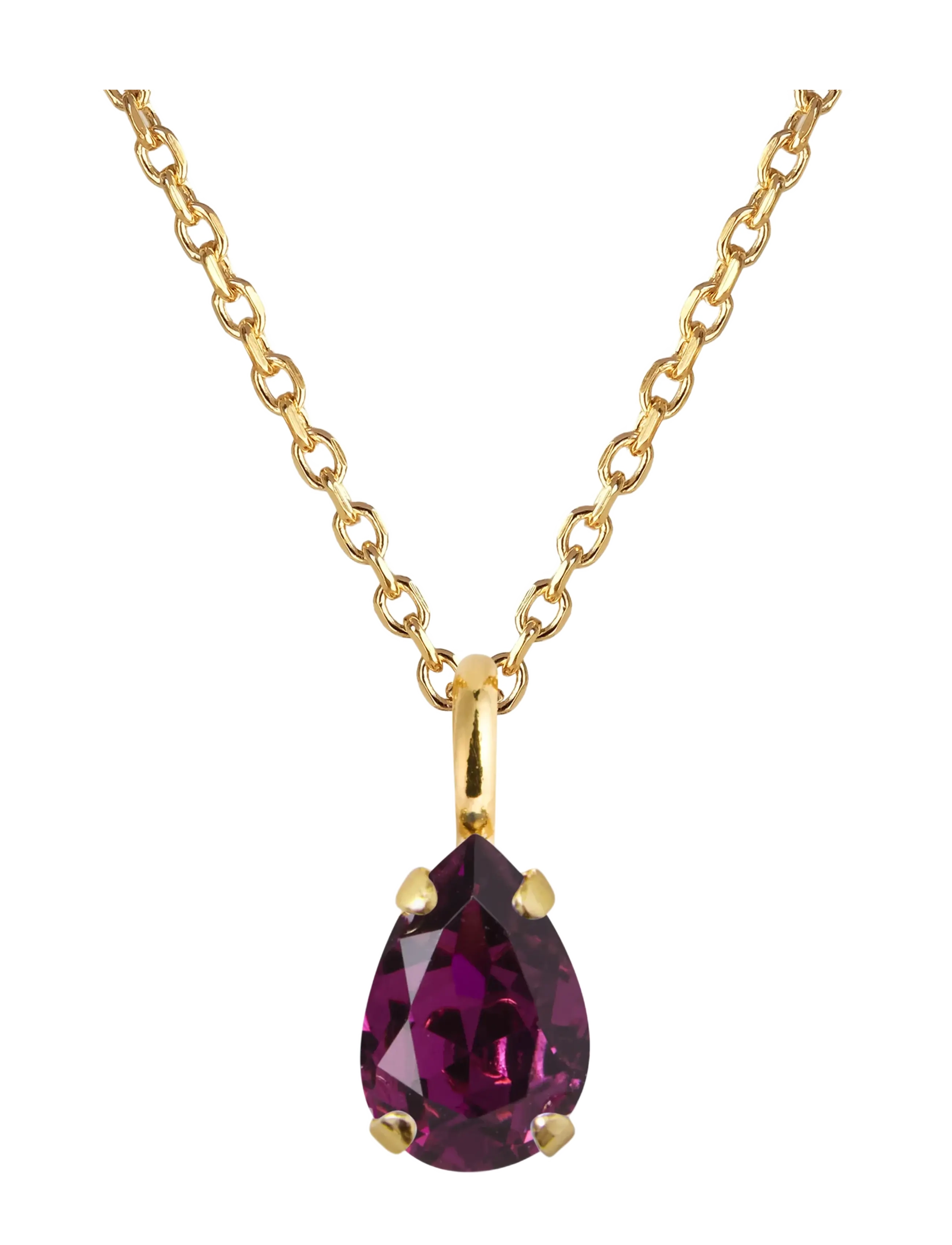 Caroline Svedbom CHILDHOOD BIRTHSTONE NECKLACE GOLD - Halsband - FEBRUARY / gold