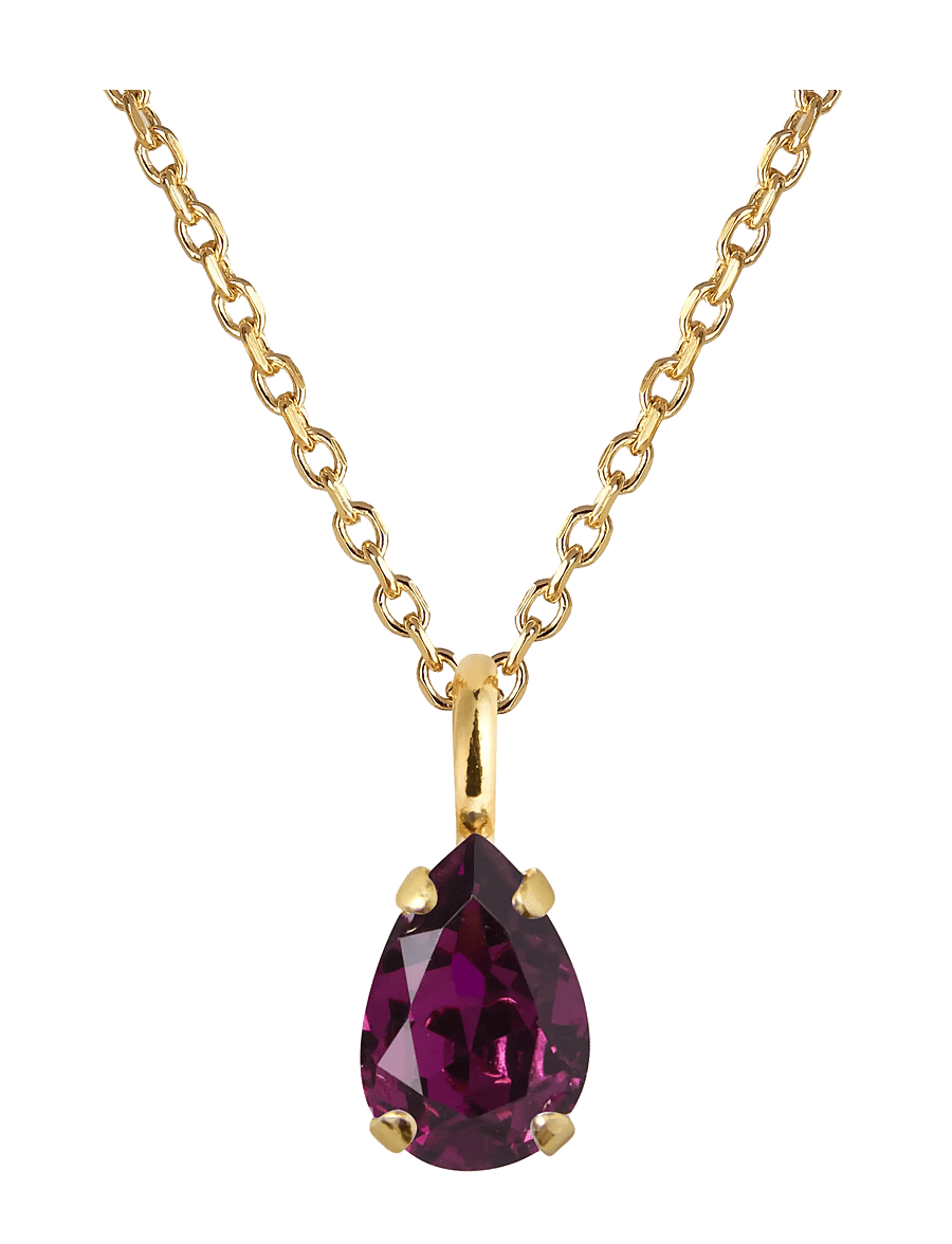 Caroline Svedbom - CHILDHOOD BIRTHSTONE NECKLACE GOLD - kedjehalsband - february - 1