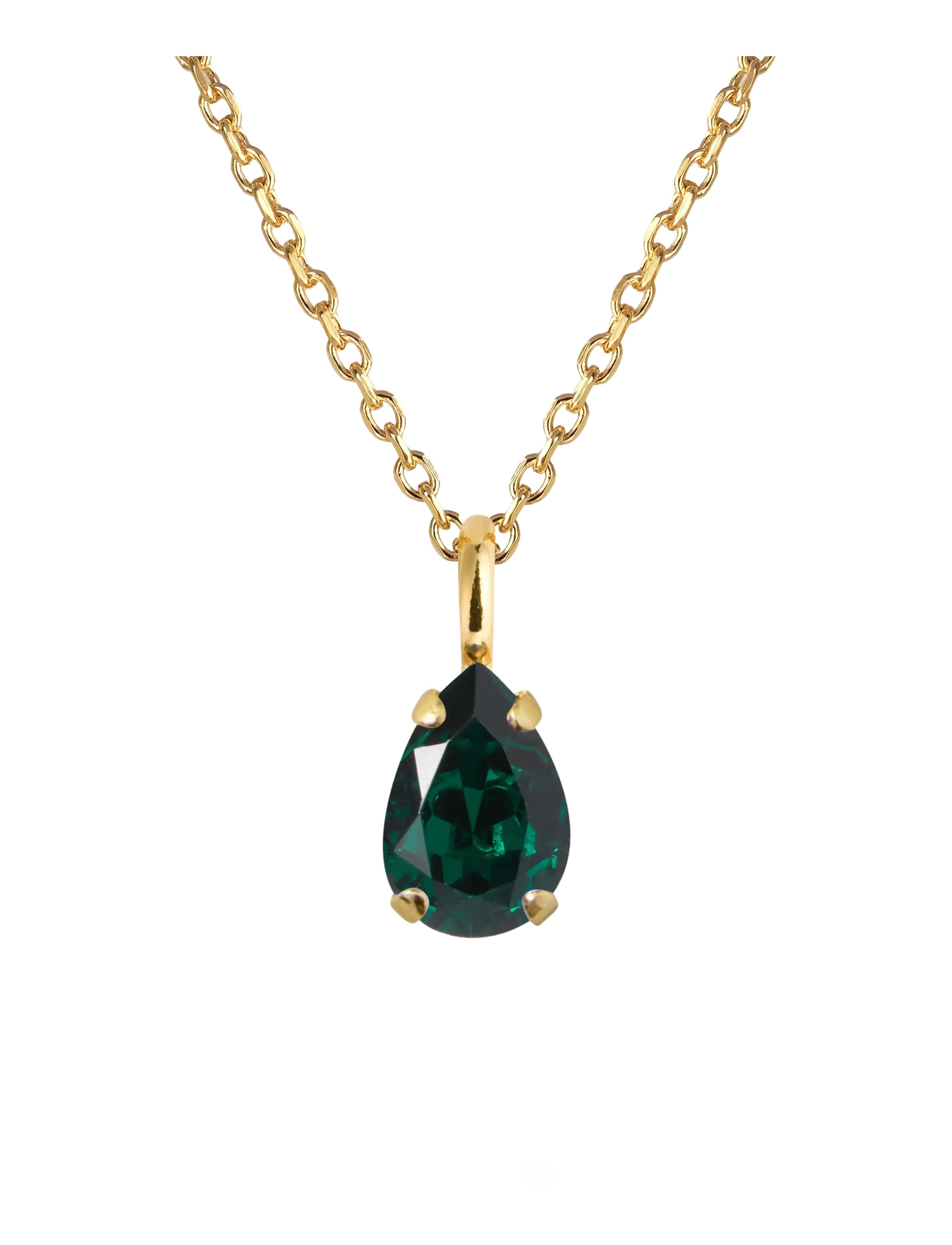 Caroline Svedbom CHILDHOOD BIRTHSTONE NECKLACE GOLD - Accessoarer - MAY / green