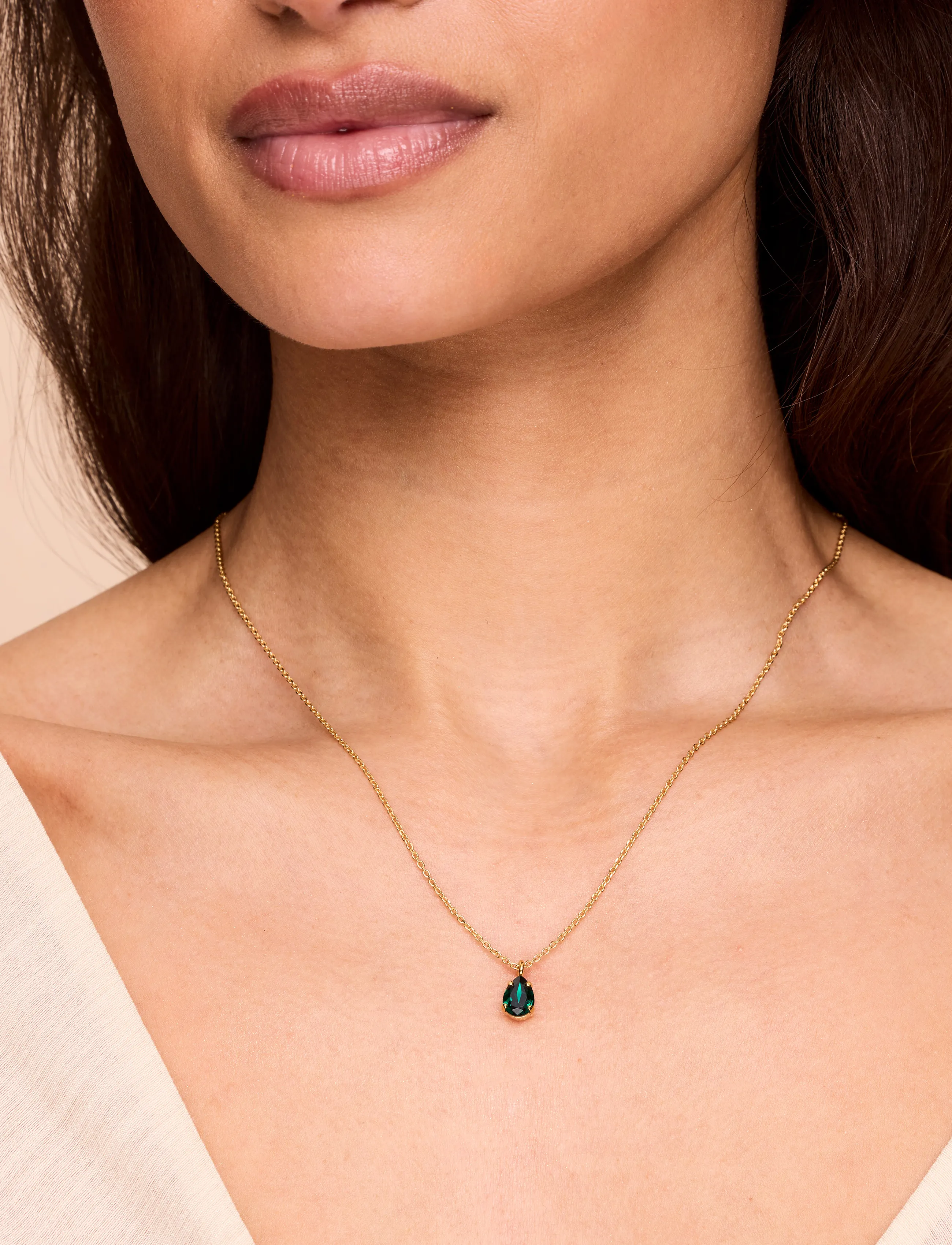 Childhood Birthstone Necklace Gold