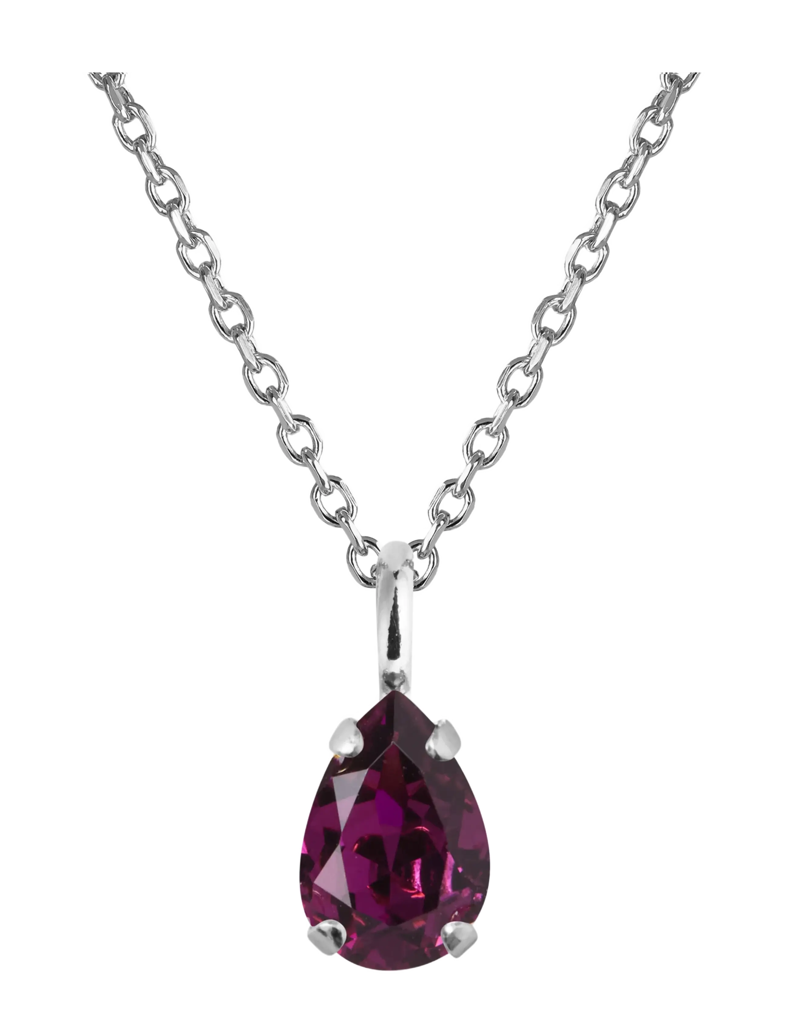 Childhood Birthstone Necklace Rhodium