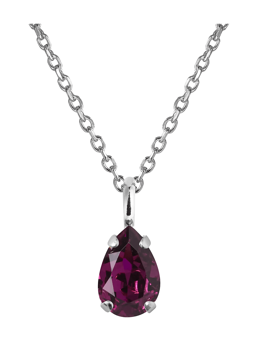 Caroline Svedbom - CHILDHOOD BIRTHSTONE NECKLACE RHODIUM - halskæder med vedhæng - february - 0