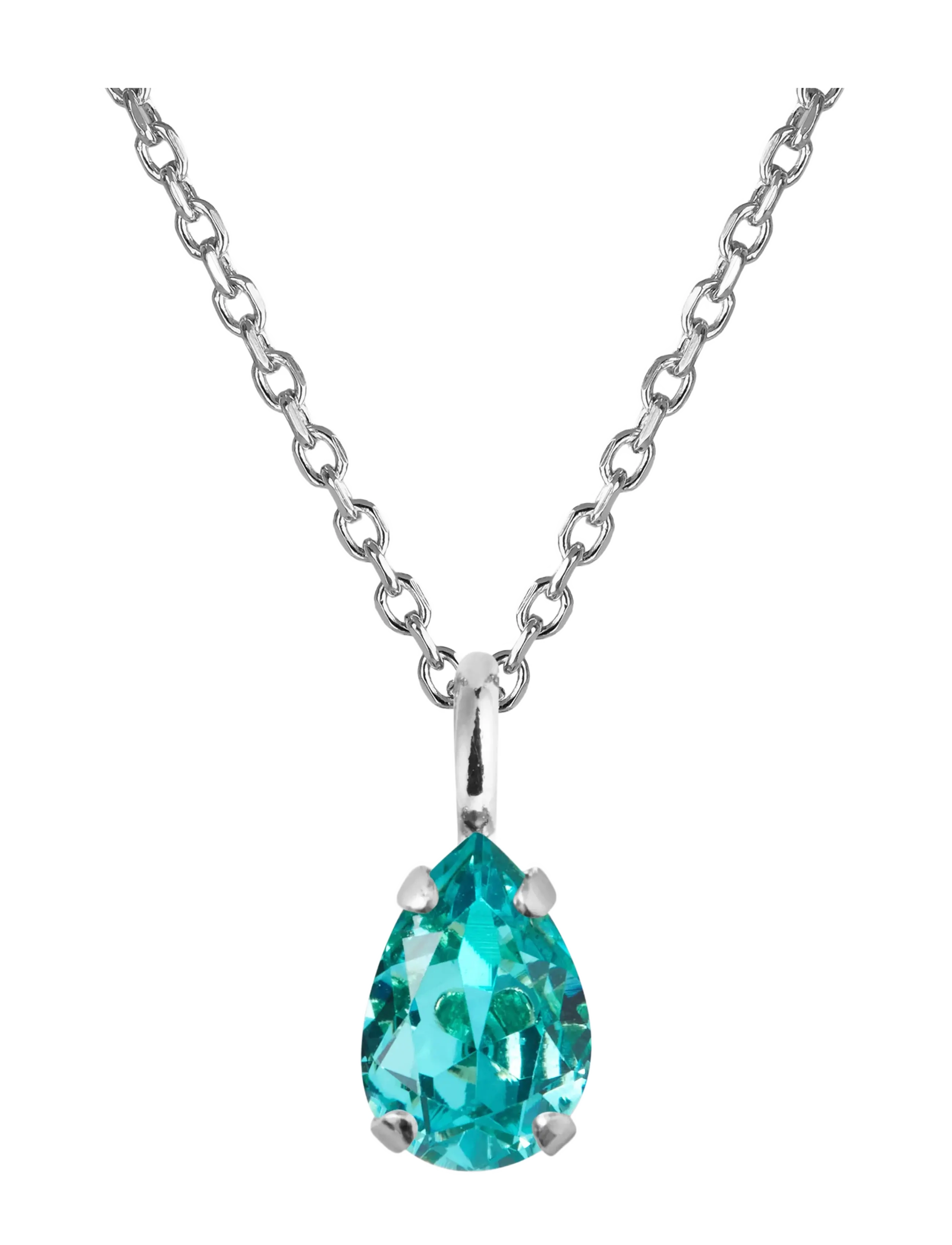 Childhood Birthstone Necklace Rhodium