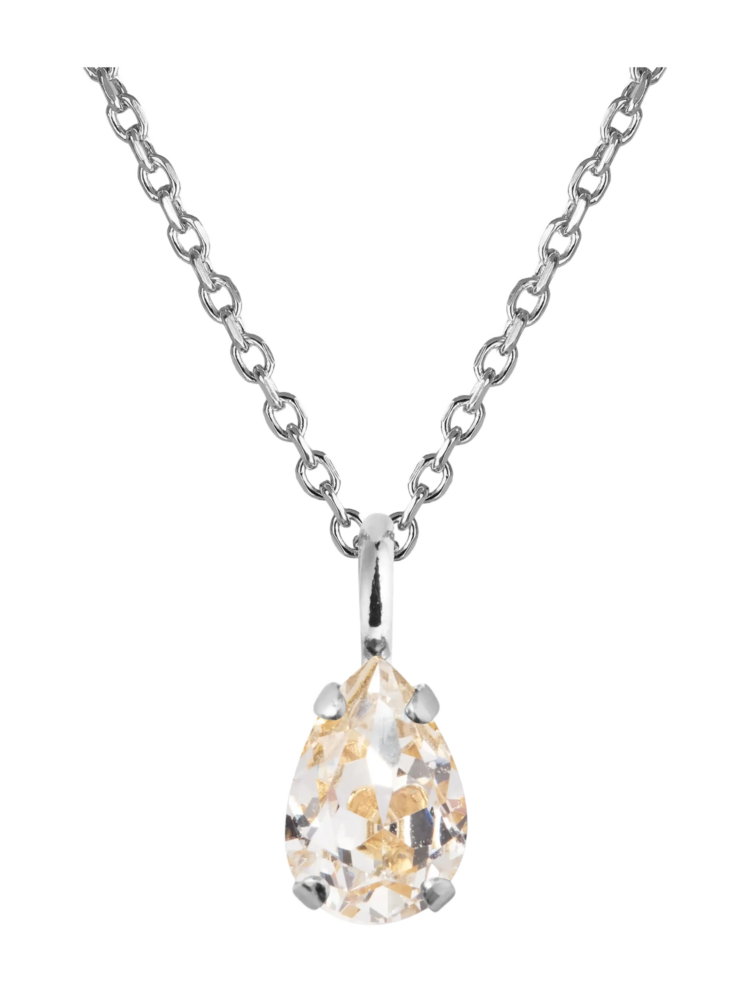 Caroline Svedbom CHILDHOOD BIRTHSTONE NECKLACE RHODIUM - Smykker - APRIL / silver