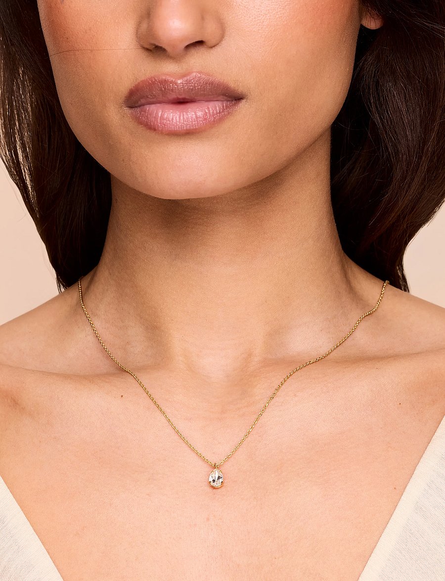 Caroline Svedbom - CHILDHOOD BIRTHSTONE NECKLACE RHODIUM - halskæder med vedhæng - april - 0