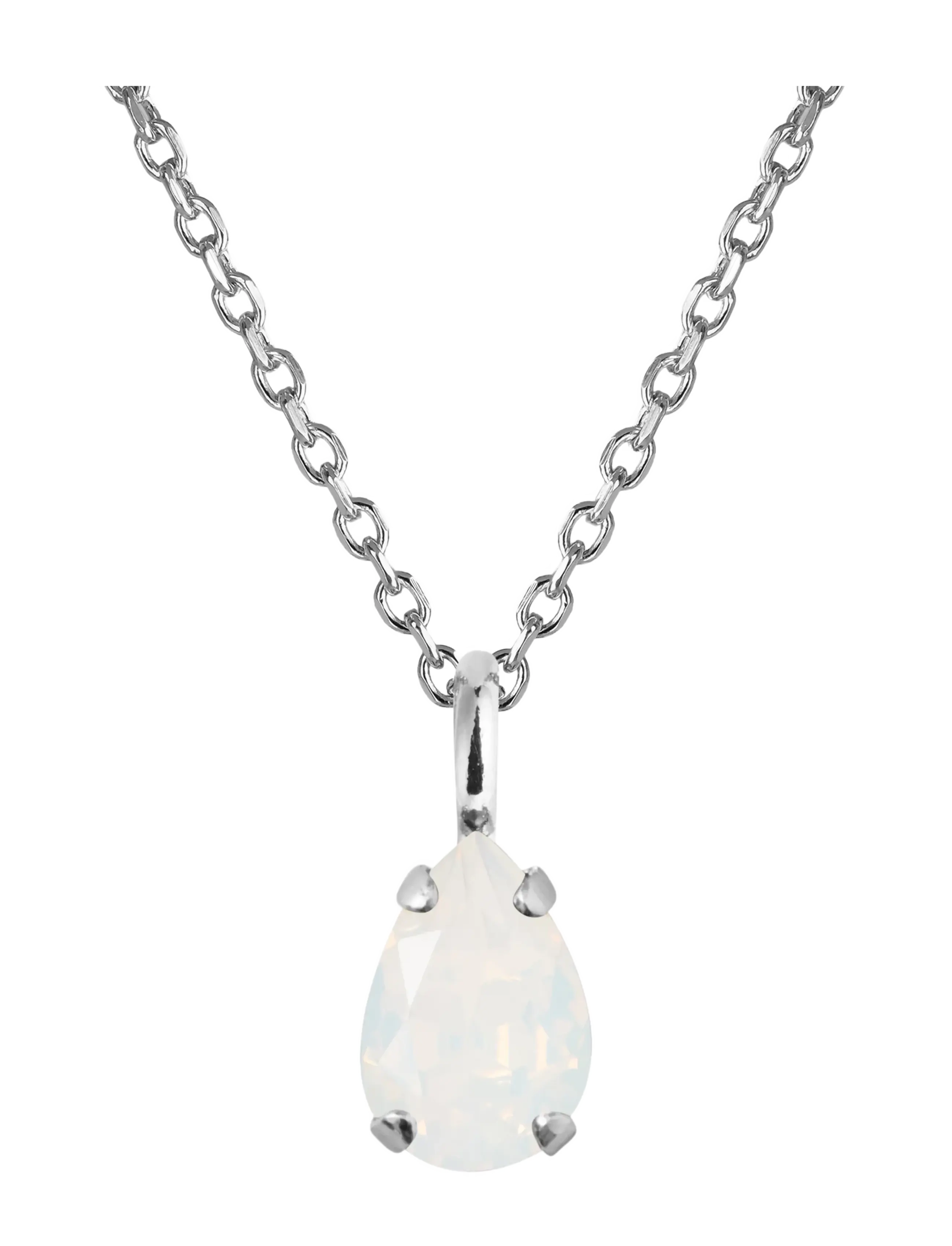 Caroline Svedbom CHILDHOOD BIRTHSTONE NECKLACE RHODIUM - Smykker - JUNE / silver