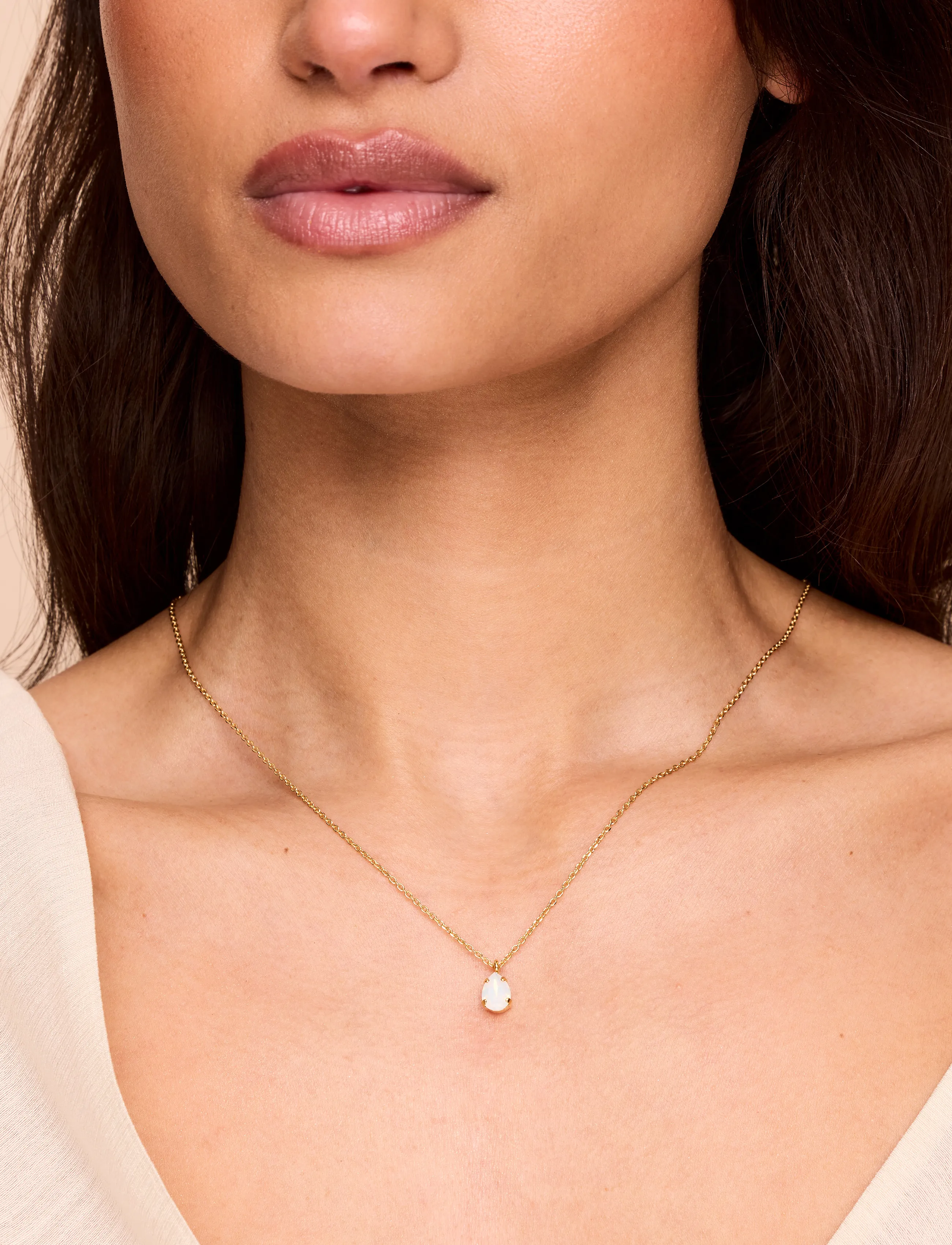 Caroline Svedbom - CHILDHOOD BIRTHSTONE NECKLACE RHODIUM - halskæder med vedhæng - june - 0