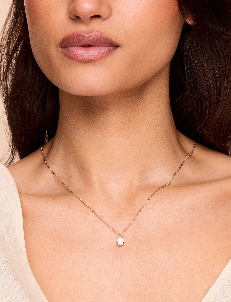 Caroline Svedbom - CHILDHOOD BIRTHSTONE NECKLACE RHODIUM - halskæder med vedhæng - june - 0