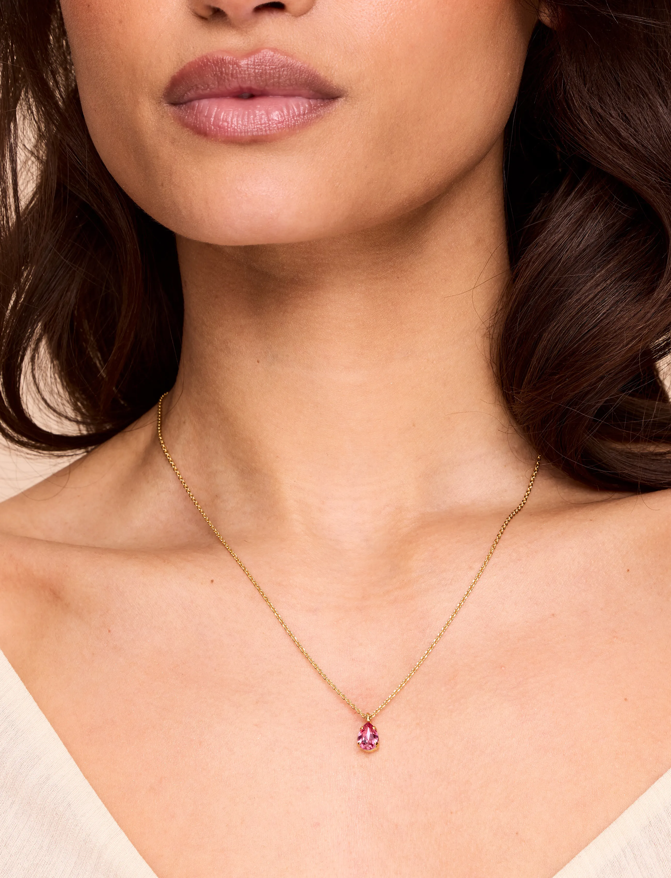 Caroline Svedbom - CHILDHOOD BIRTHSTONE NECKLACE RHODIUM - vedhæng - october - 0