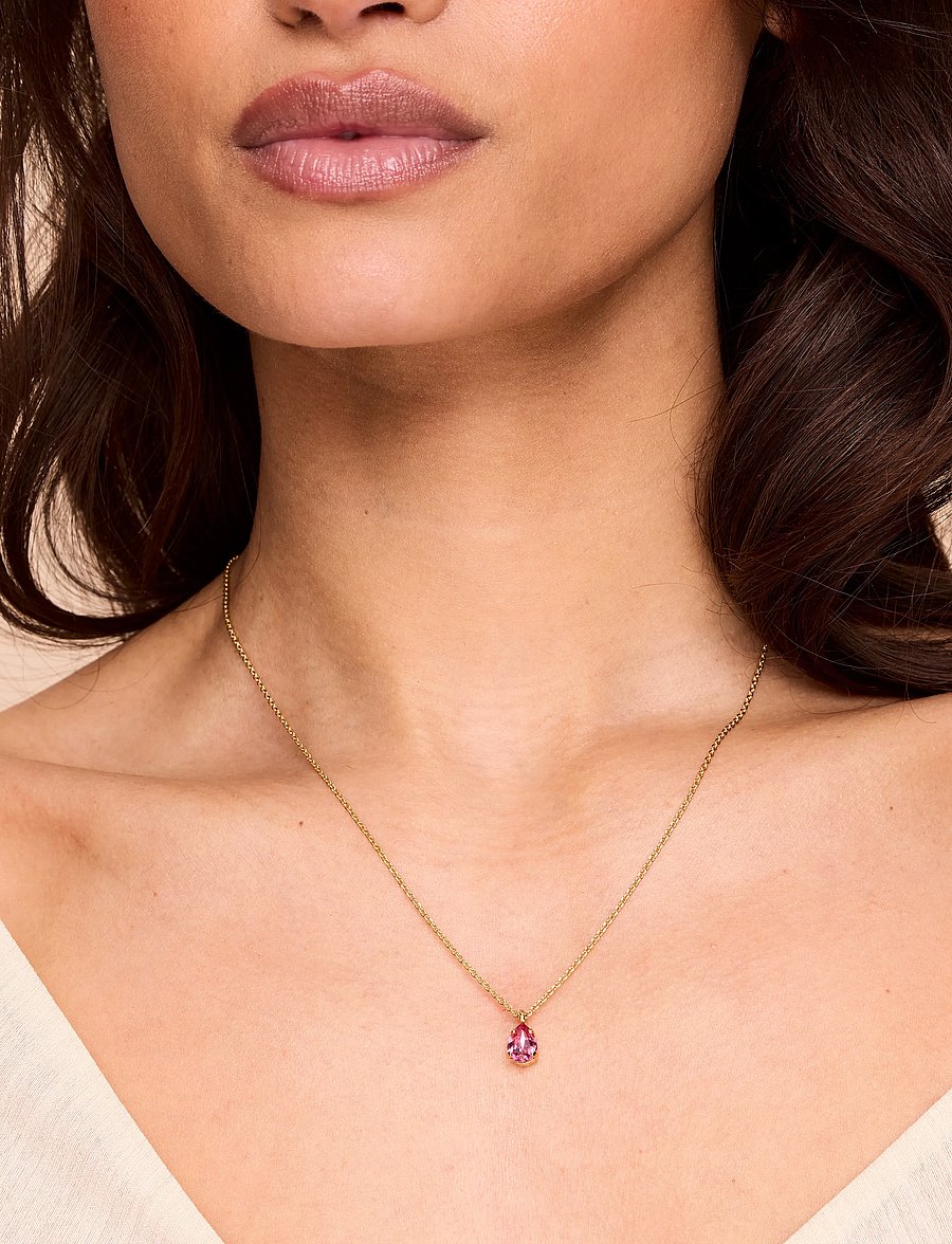 Caroline Svedbom - CHILDHOOD BIRTHSTONE NECKLACE RHODIUM - vedhæng - october - 0