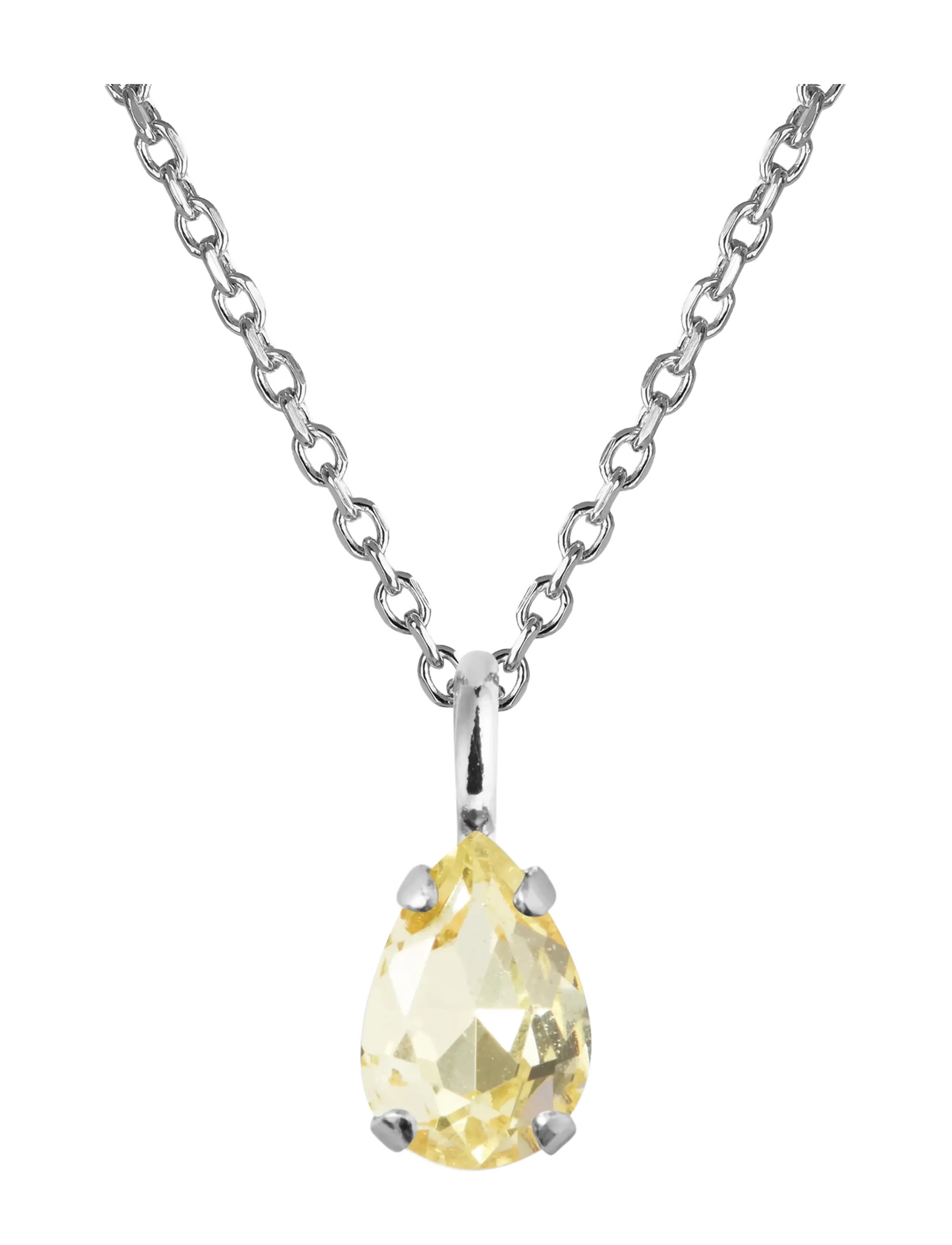Childhood Birthstone Necklace Rhodium