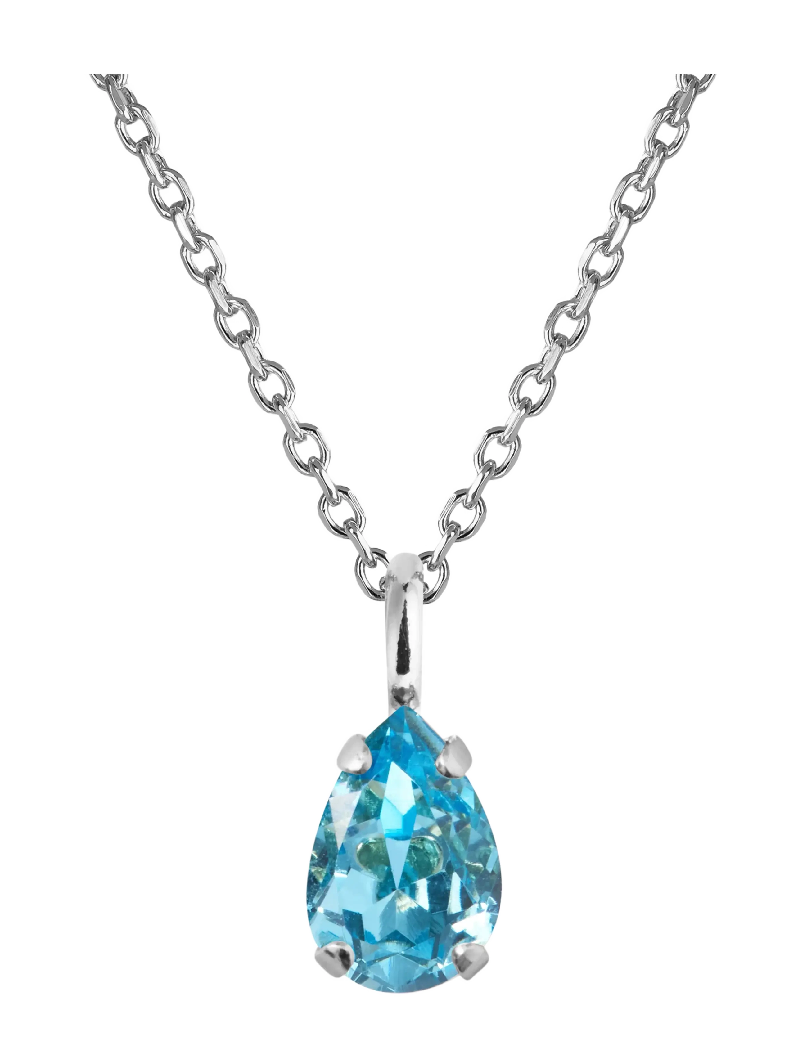 Childhood Birthstone Necklace Rhodium