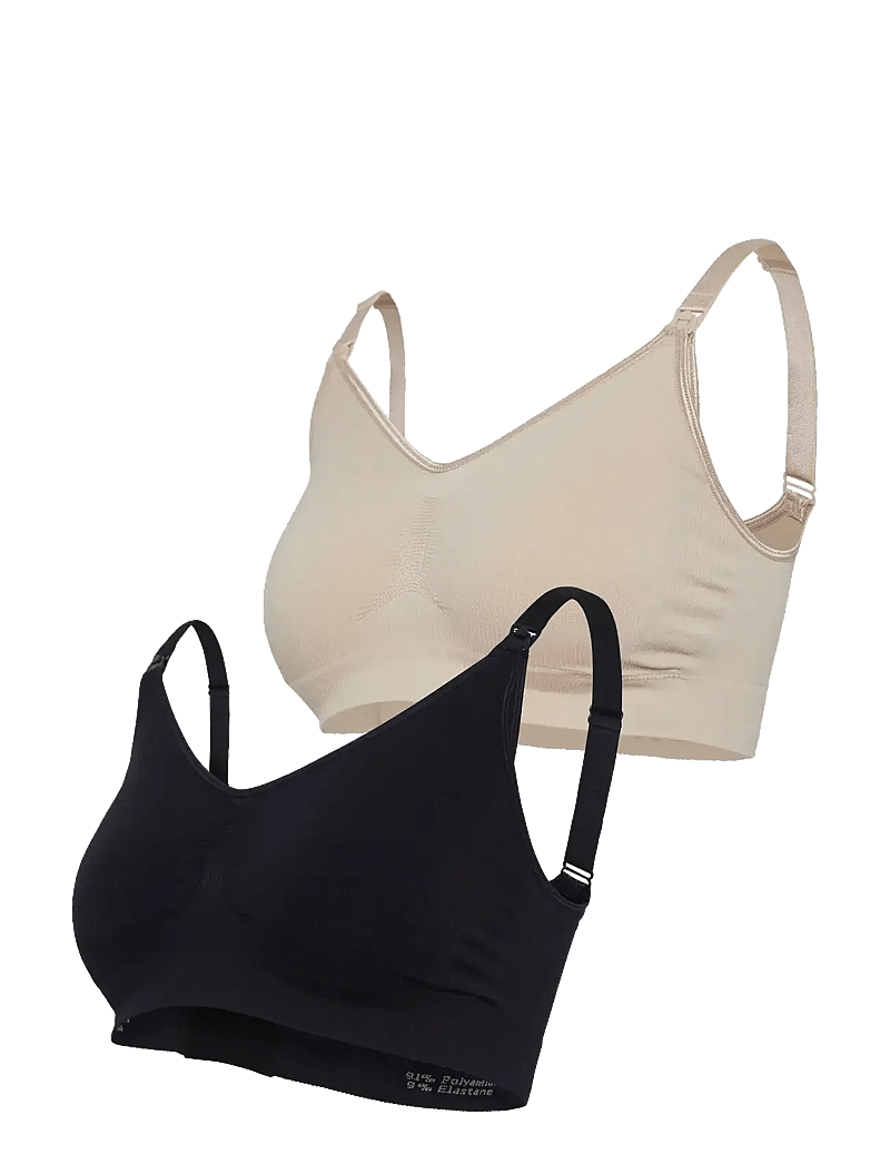 Carriwell - Original Maternity & Nursing Bra 2-pack (GRS) - undertøj - black+honey - 1