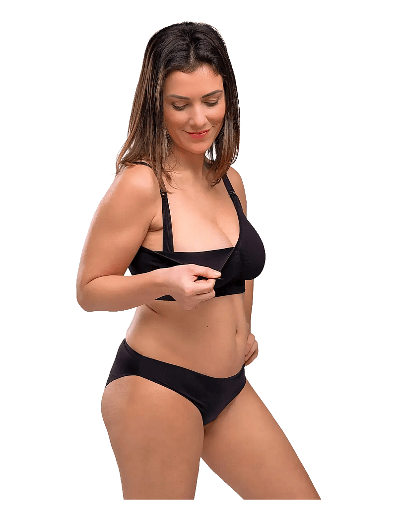 Carriwell - Original Maternity & Nursing Bra 2-pack (GRS) - undertøj - black+honey - 3