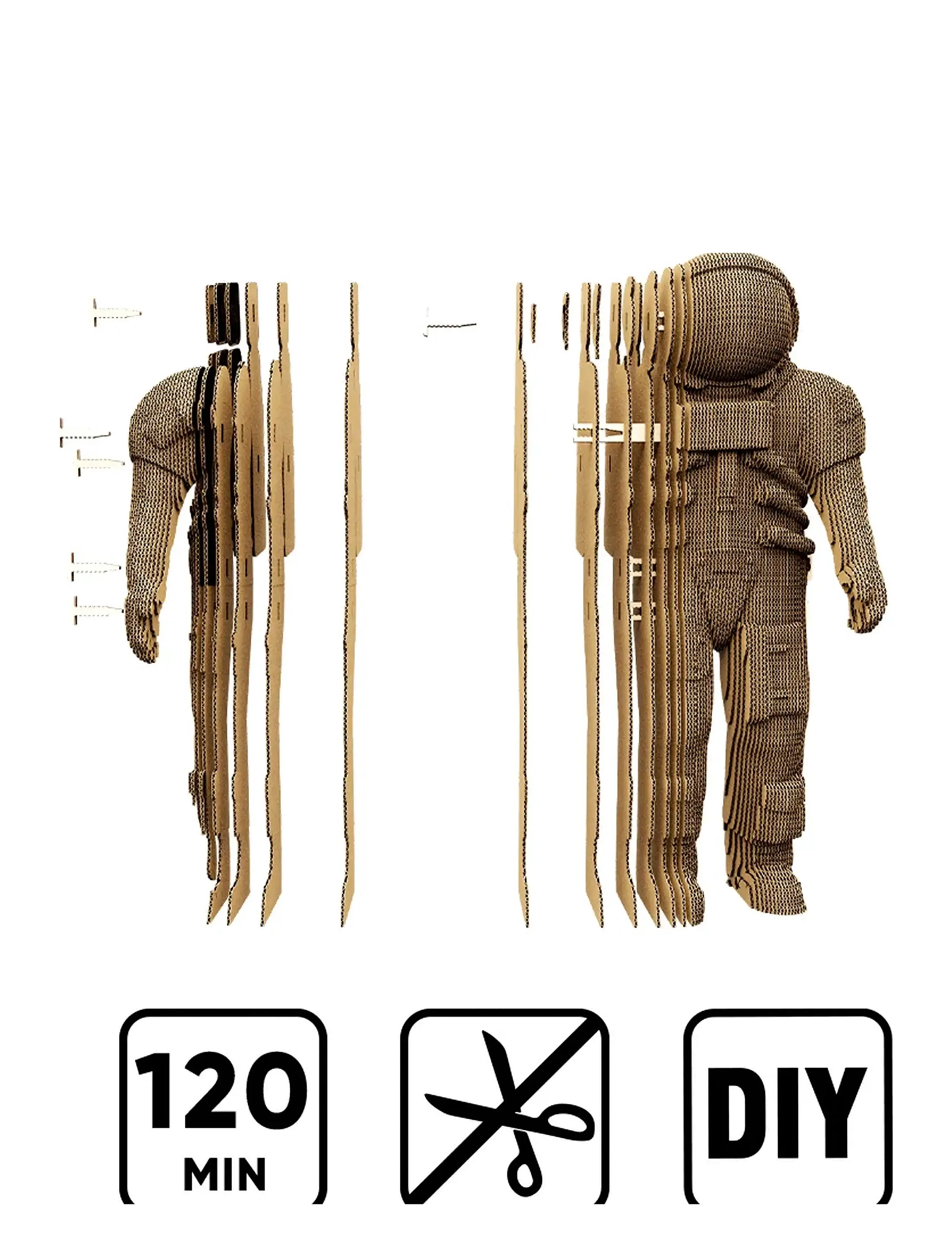 Cartonic - Cartonic 3D Puzzle ASTRONAUT - wooden figures - brown - 4