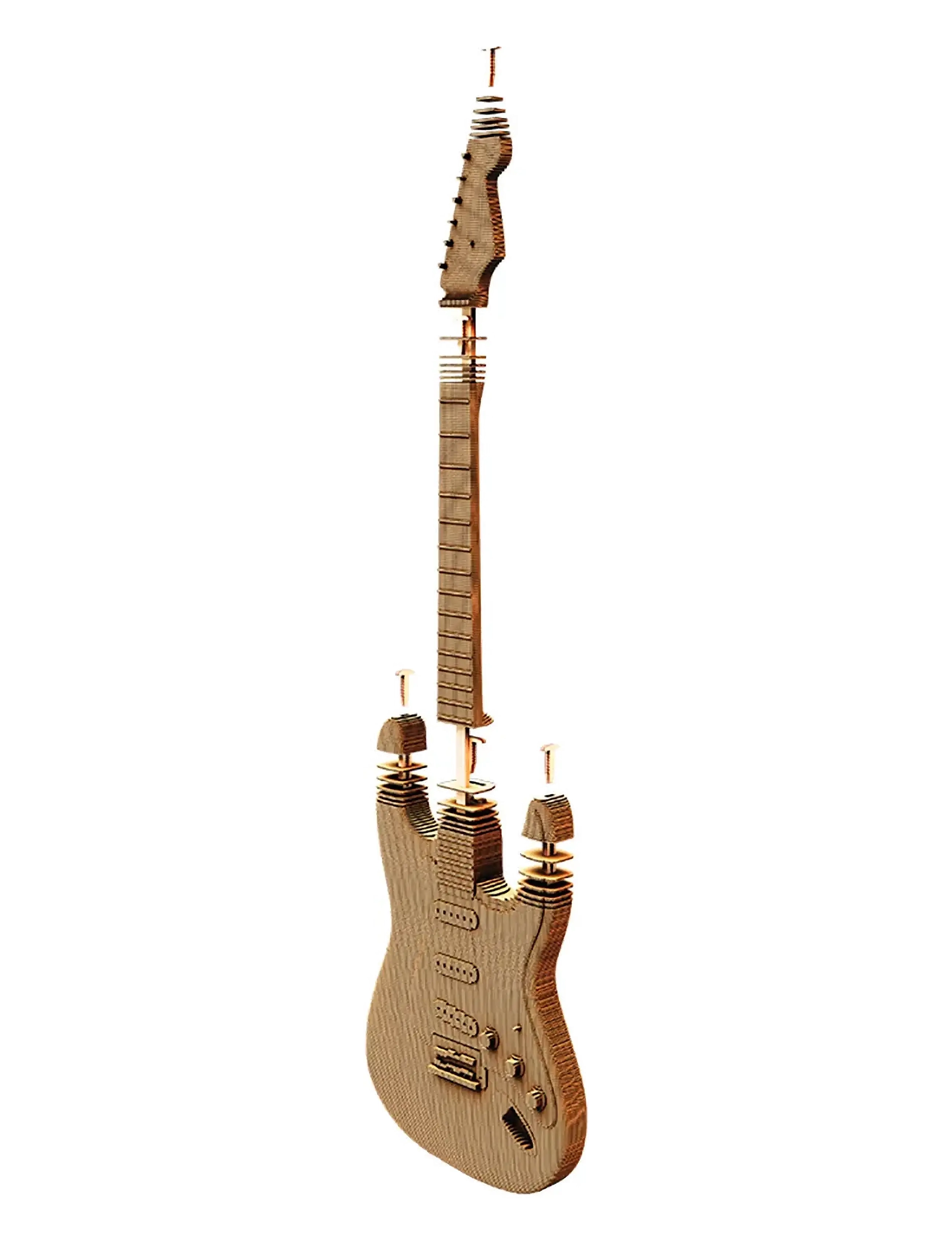 Cartonic - Cartonic 3D Puzzle GUITAR - wooden figures - brown - 3