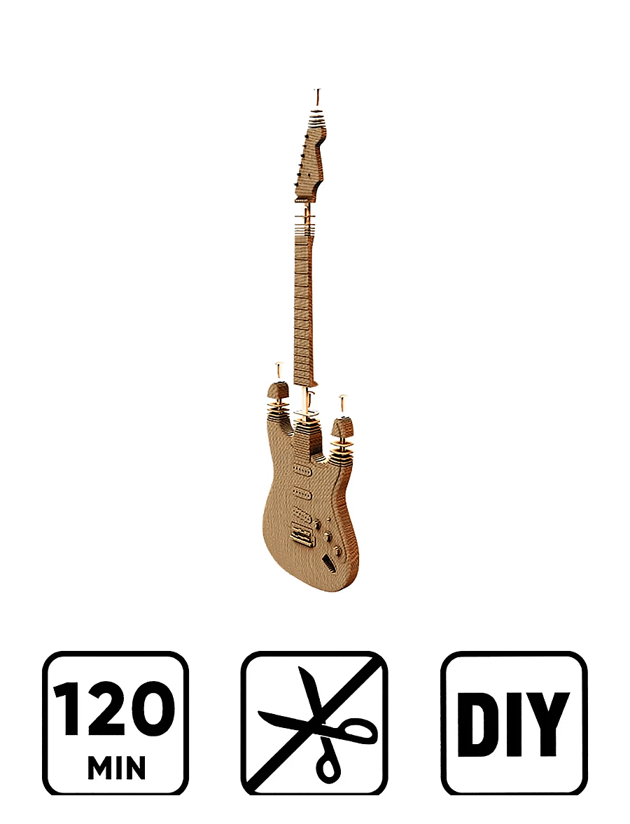 Cartonic - Cartonic 3D Puzzle GUITAR - holzfiguren - brown - 5