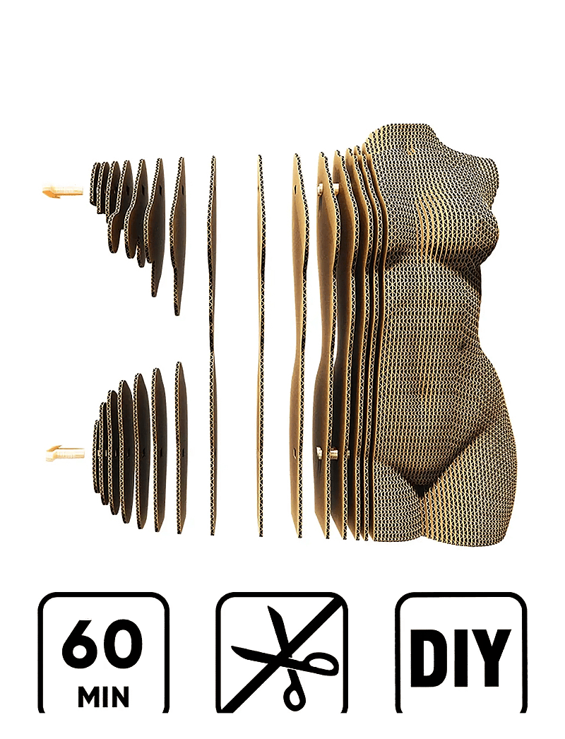 Cartonic - Cartonic 3D Puzzle FEMALE TORSO - holzfiguren - brown - 3