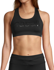 Casall - Iconic wool sports bra - sport bras: high support - black logo - 2