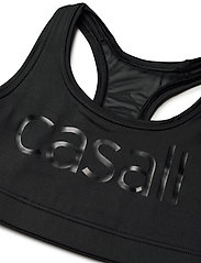 Casall - Iconic wool sports bra - sport bras: high support - black logo - 4
