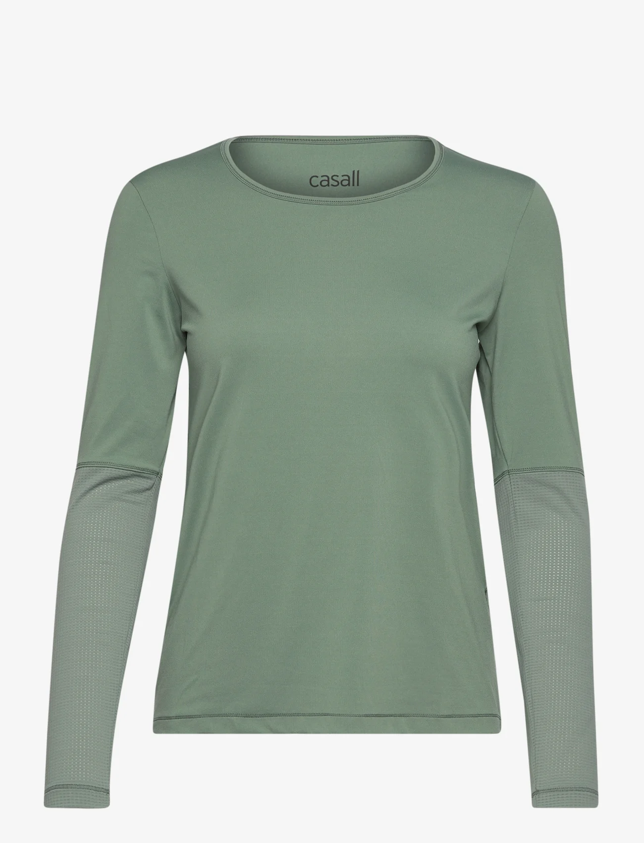 Casall - Essential Mesh Detail Long Sleeve - långärmade tröjor - dusty green - 0
