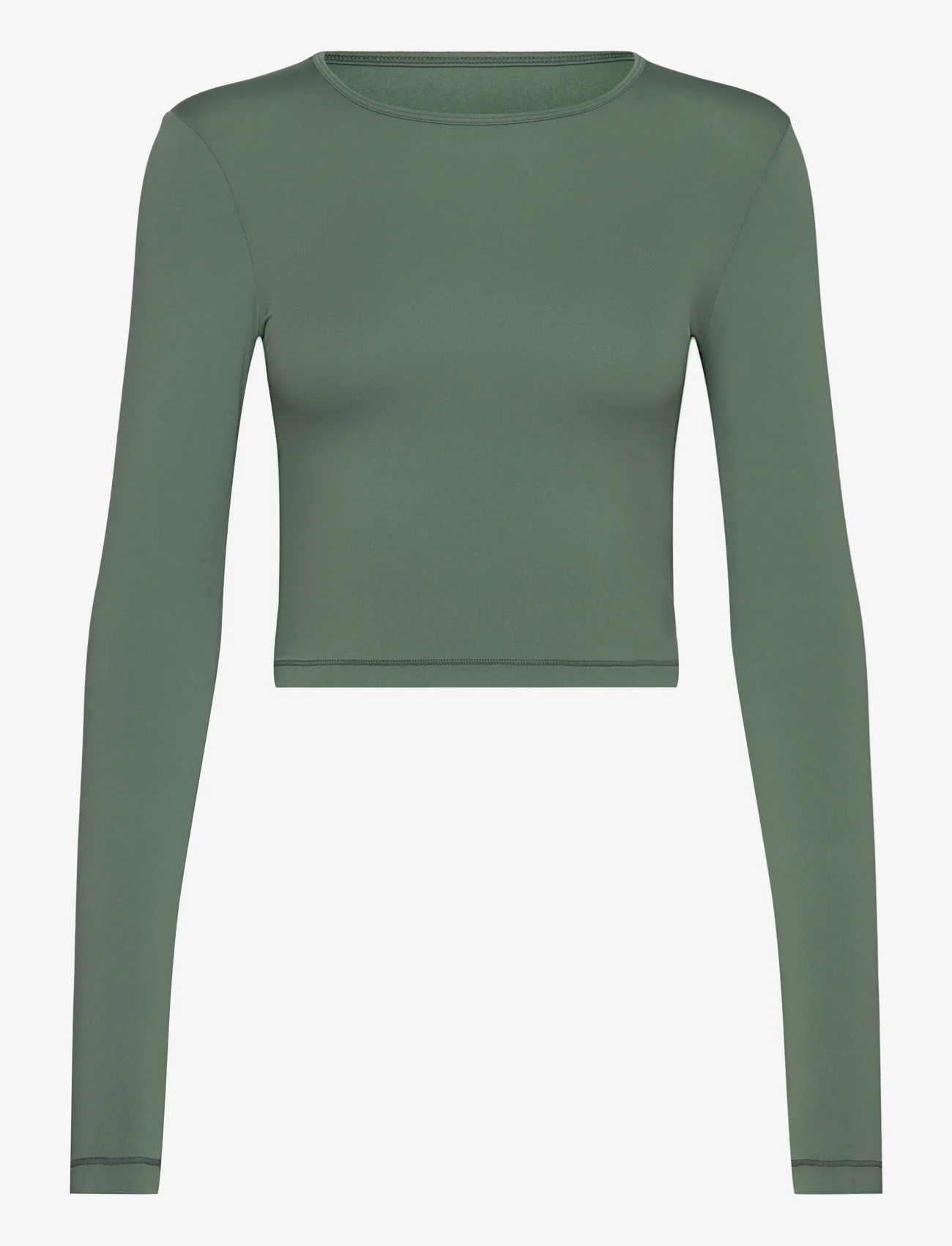 Casall - Crop Long Sleeve - któtkie bluzki - dusty green - 0