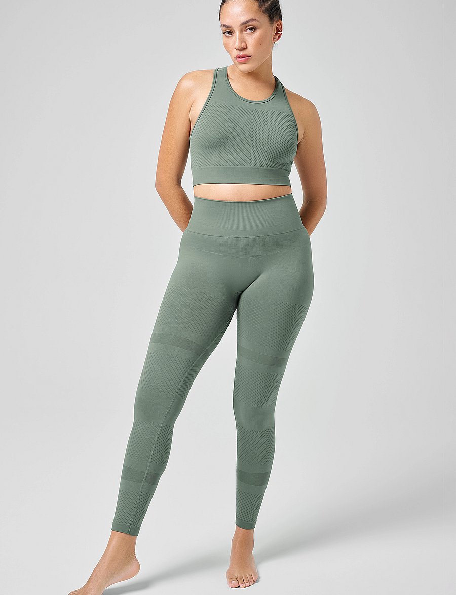 Casall - Essential Block Seamless High Waist Tights - dusty green - 0