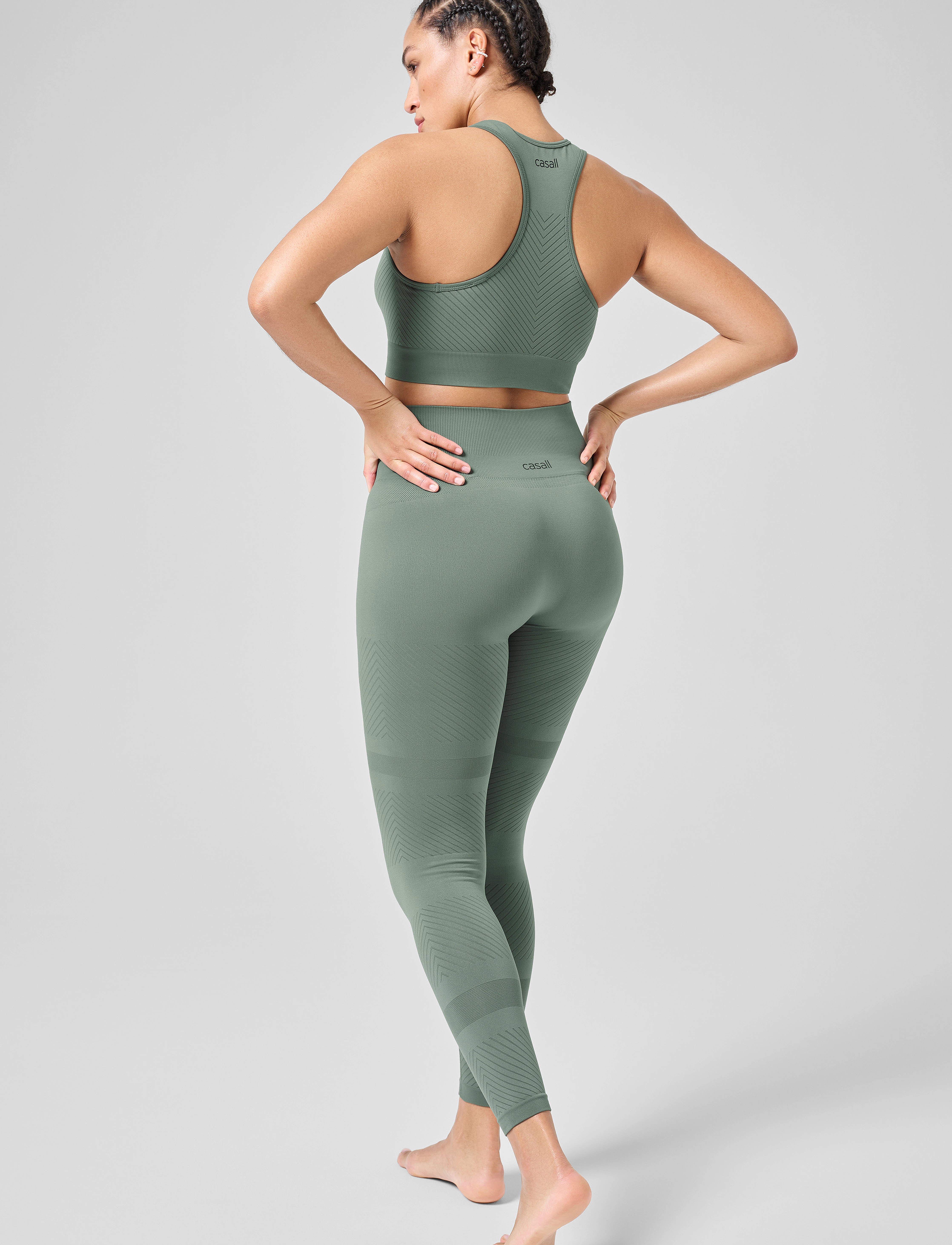 Casall - Essential Block Seamless High Waist Tights - dusty green - 4