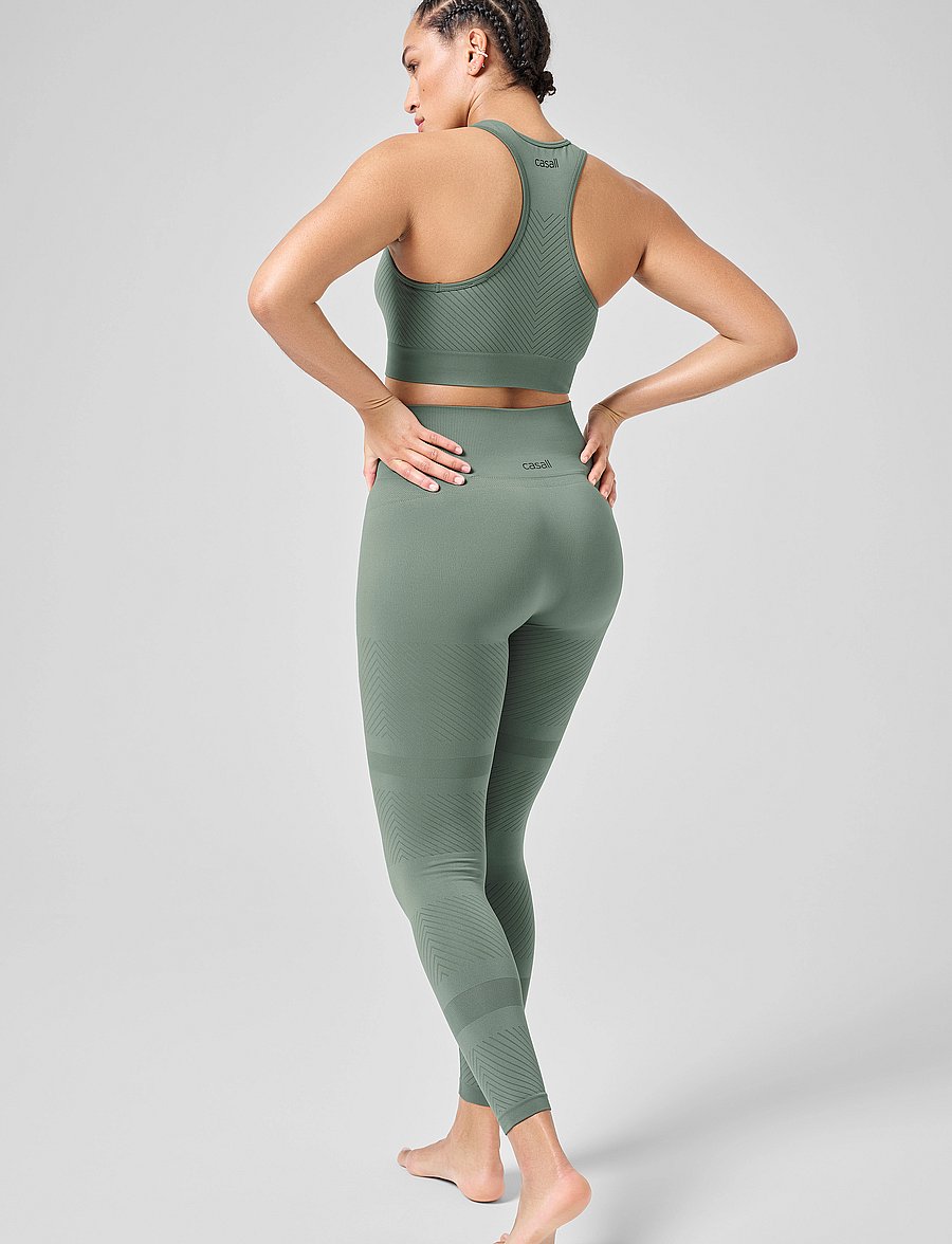Casall - Essential Block Seamless High Waist Tights - dusty green - 4