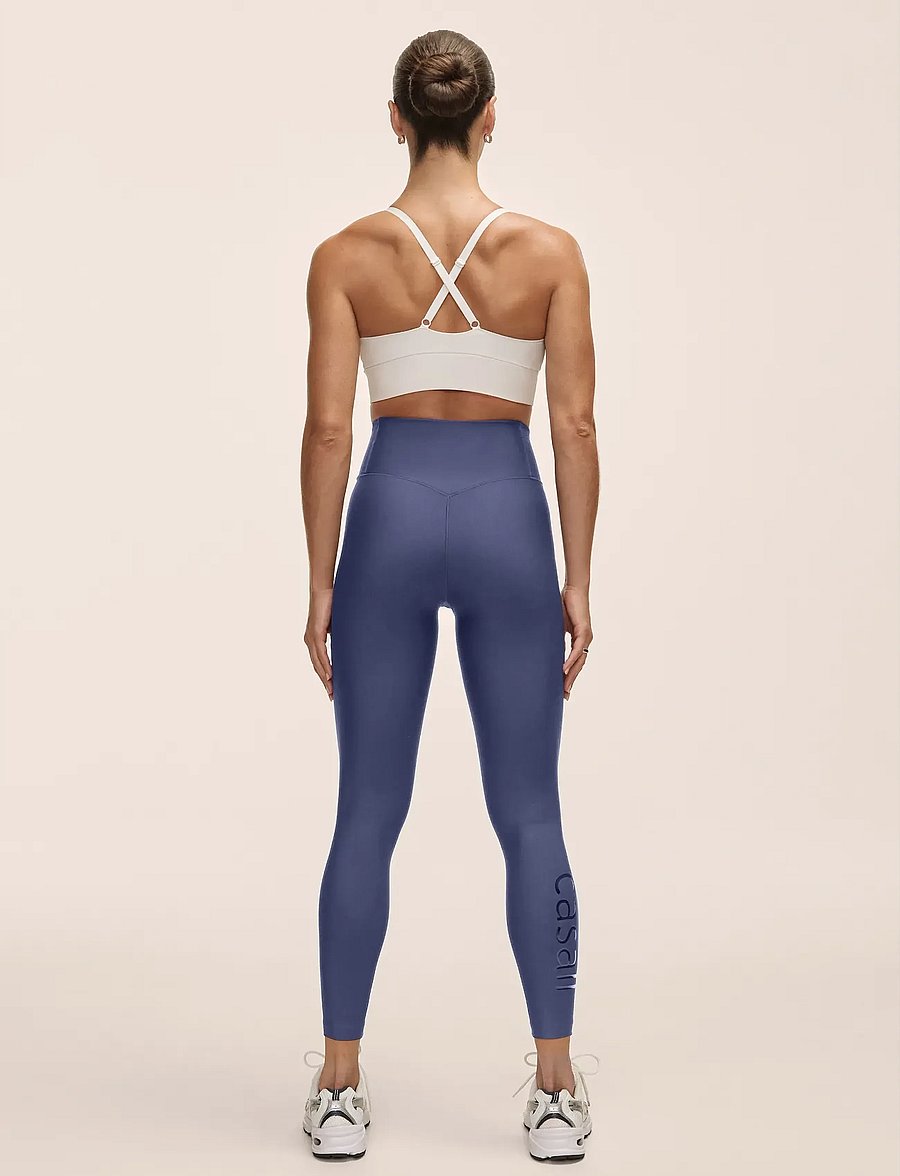 Casall - Graphic High Waist Tights - 7/8 længde - blue shadow - 2