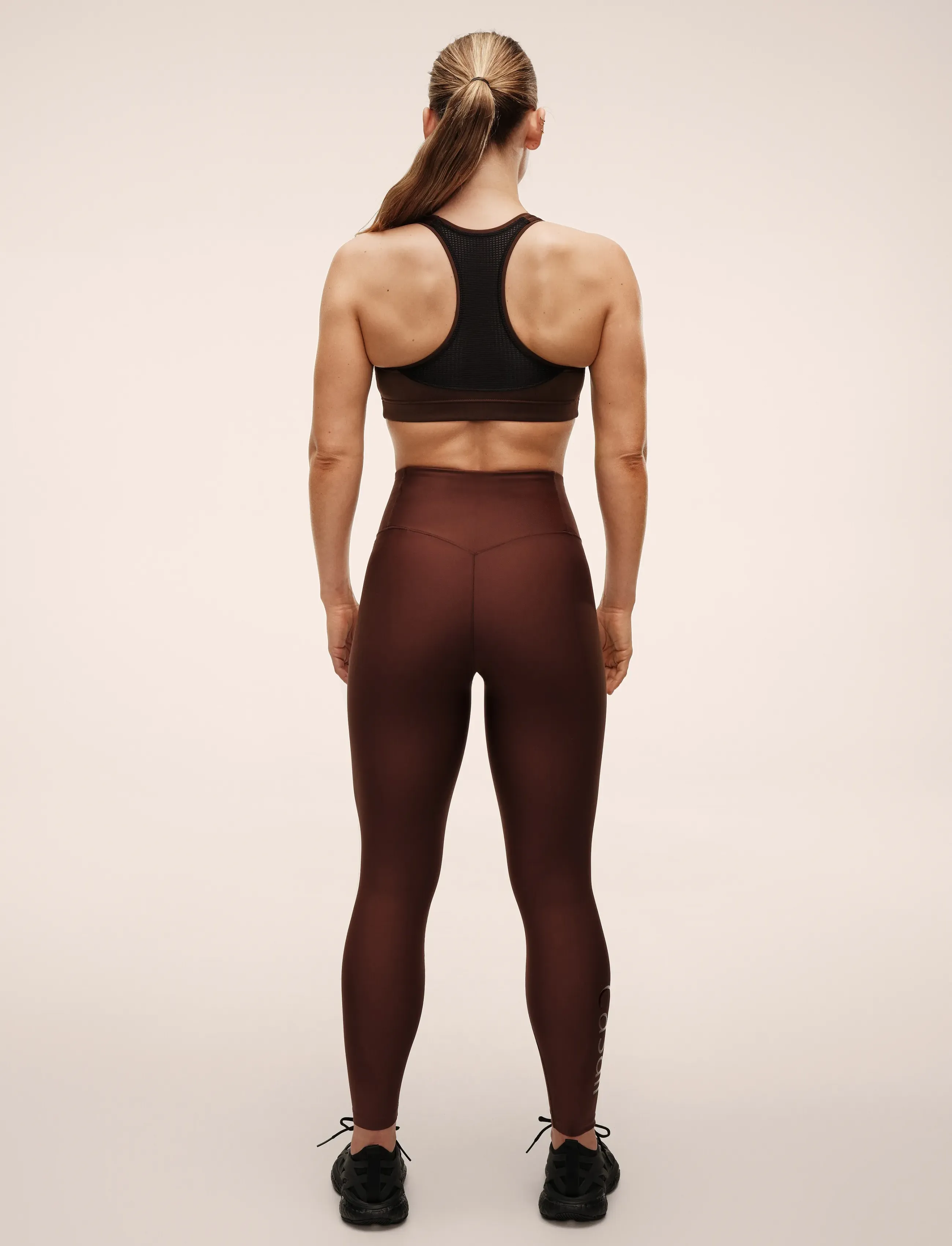 Casall - Graphic High Waist Tights - 7/8 länge - dark brown - 2