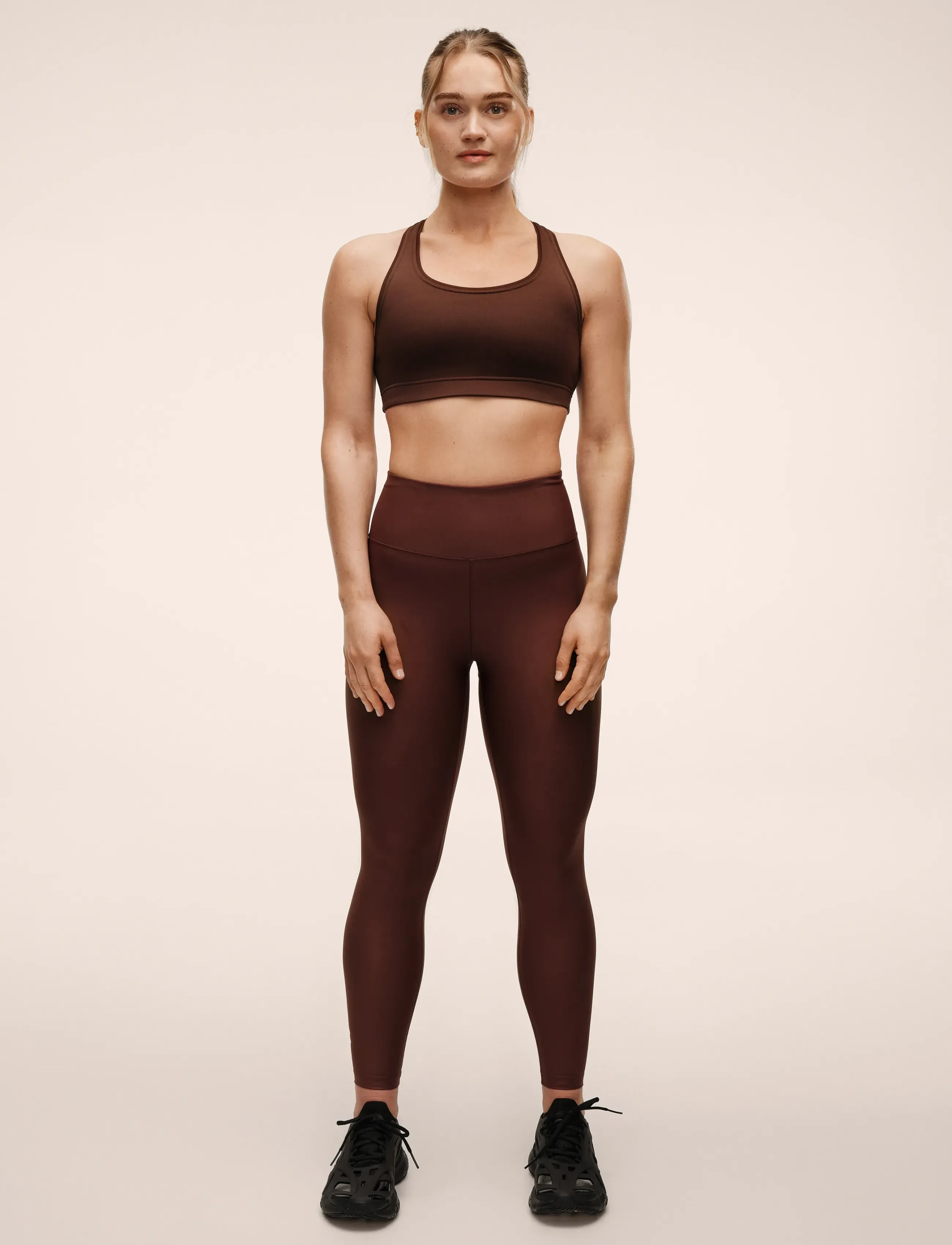 Casall - Graphic High Waist Tights - 7/8 länge - dark brown - 3