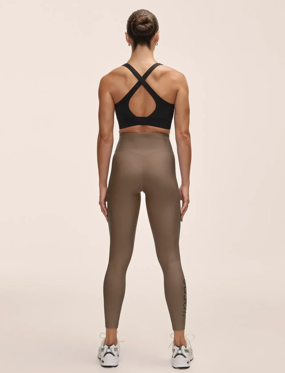 Casall - Graphic High Waist Tights - 7/8 längd - khaki - 4