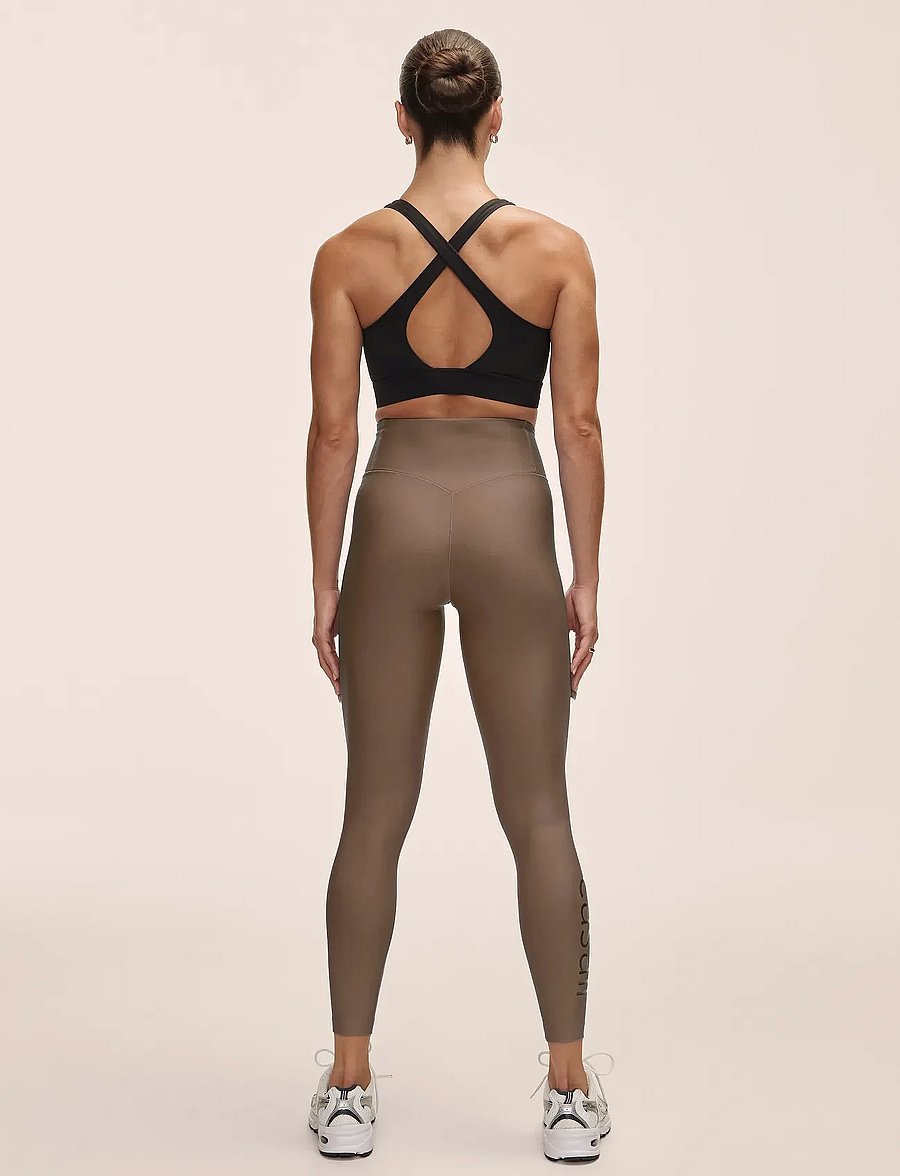 Casall - Graphic High Waist Tights - 7/8 lengte - khaki - 4
