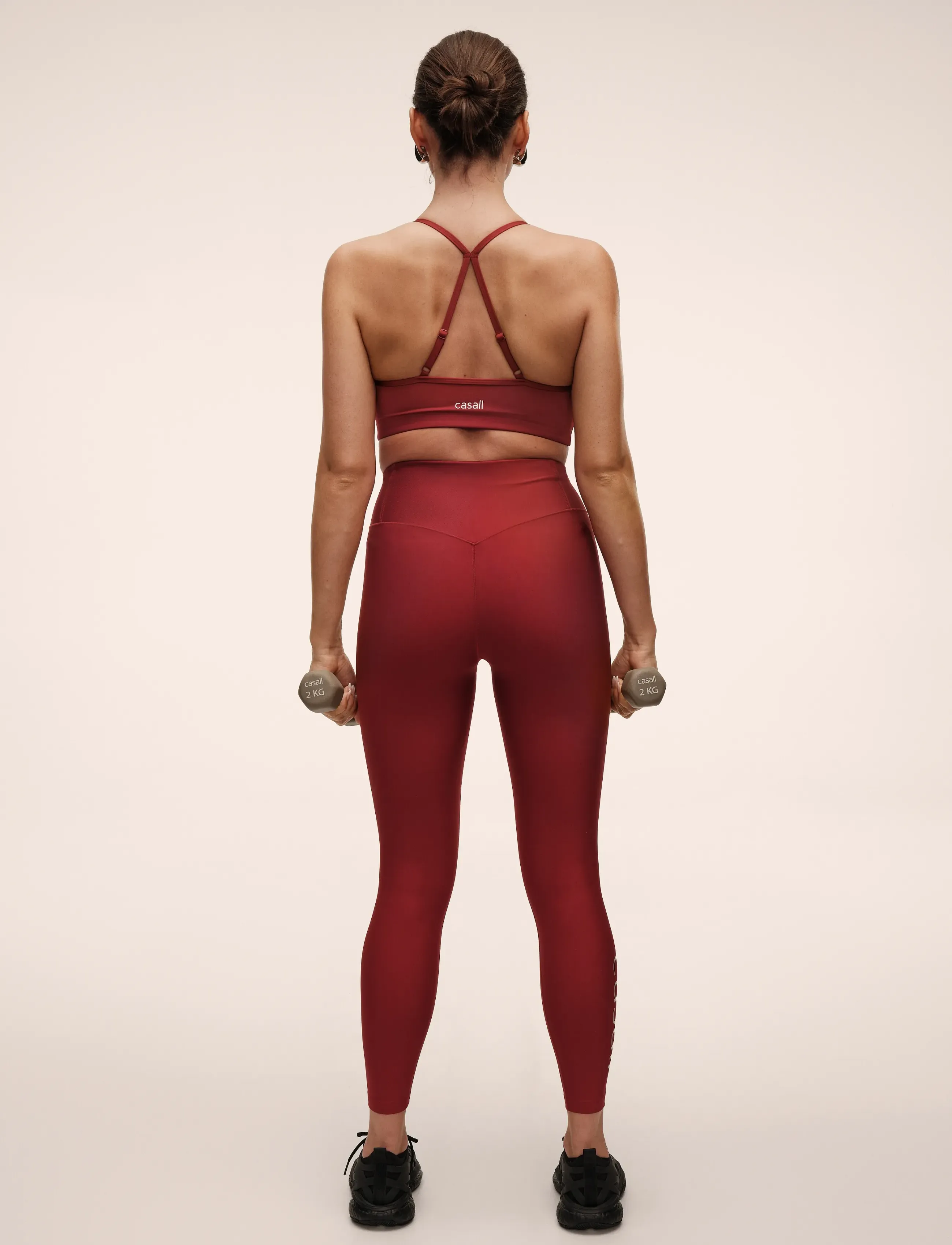 Casall - Graphic High Waist Tights - 7/8 länge - maroon red - 1