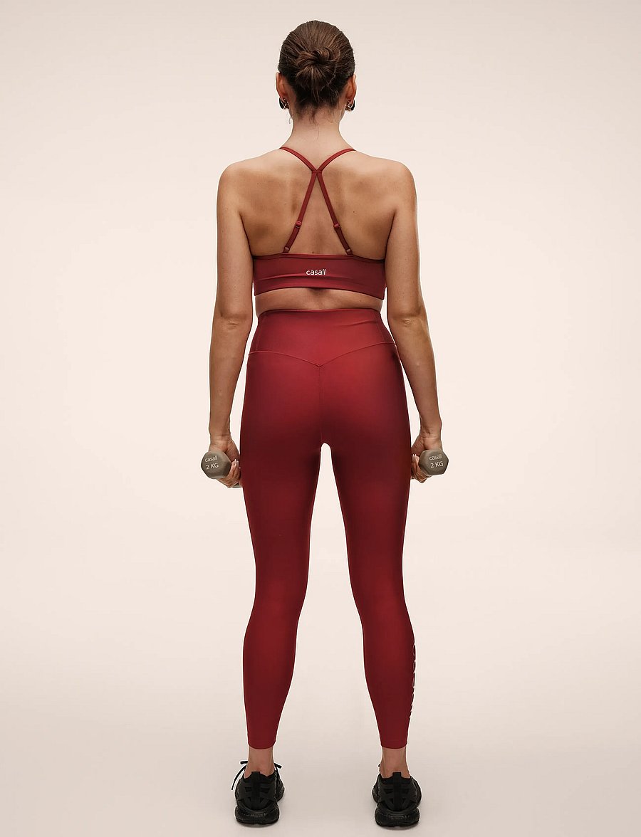 Casall - Graphic High Waist Tights - 7/8 länge - maroon red - 1