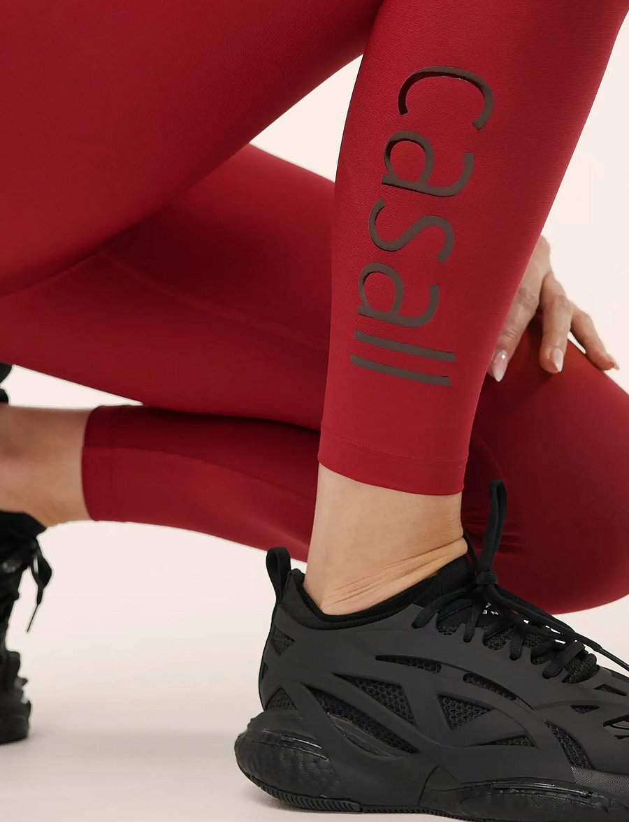 Casall - Graphic High Waist Tights - 7/8 länge - maroon red - 2