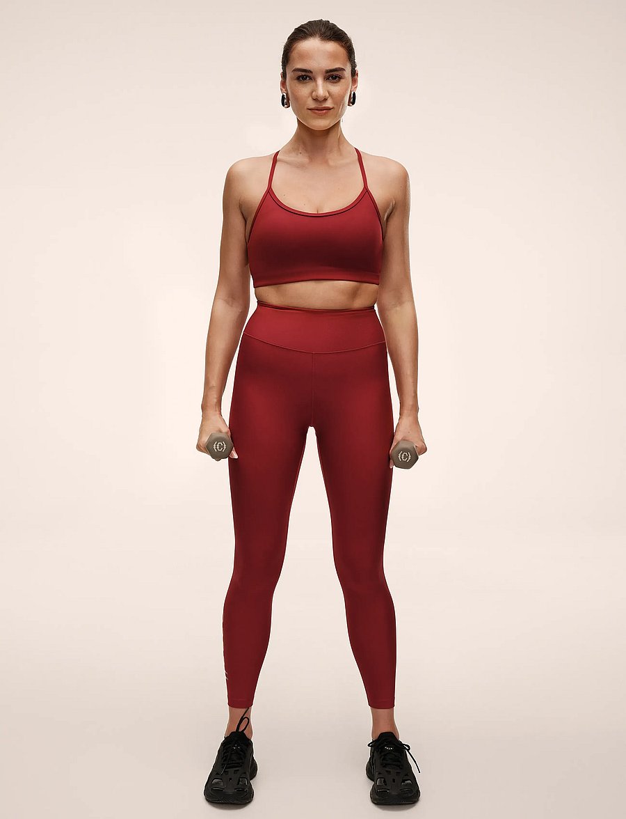 Casall - Graphic High Waist Tights - 7/8 länge - maroon red - 3