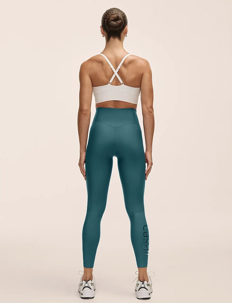 Casall - Graphic High Waist Tights - 7/8 længde - ocean teel - 2