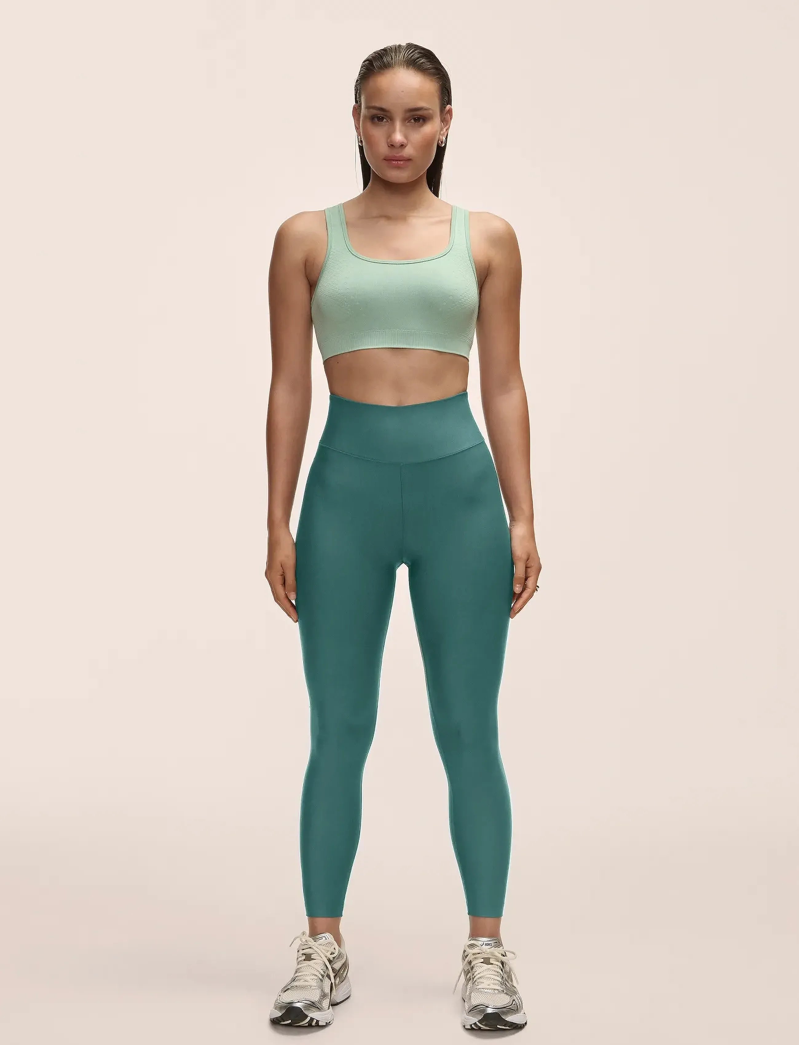 Casall Graphic High Waist Tights, 42, Sport, Grün - Running-training Frauen