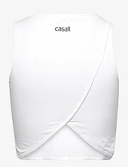 Casall - Overlap Crop Top - navel shirts - white - 1