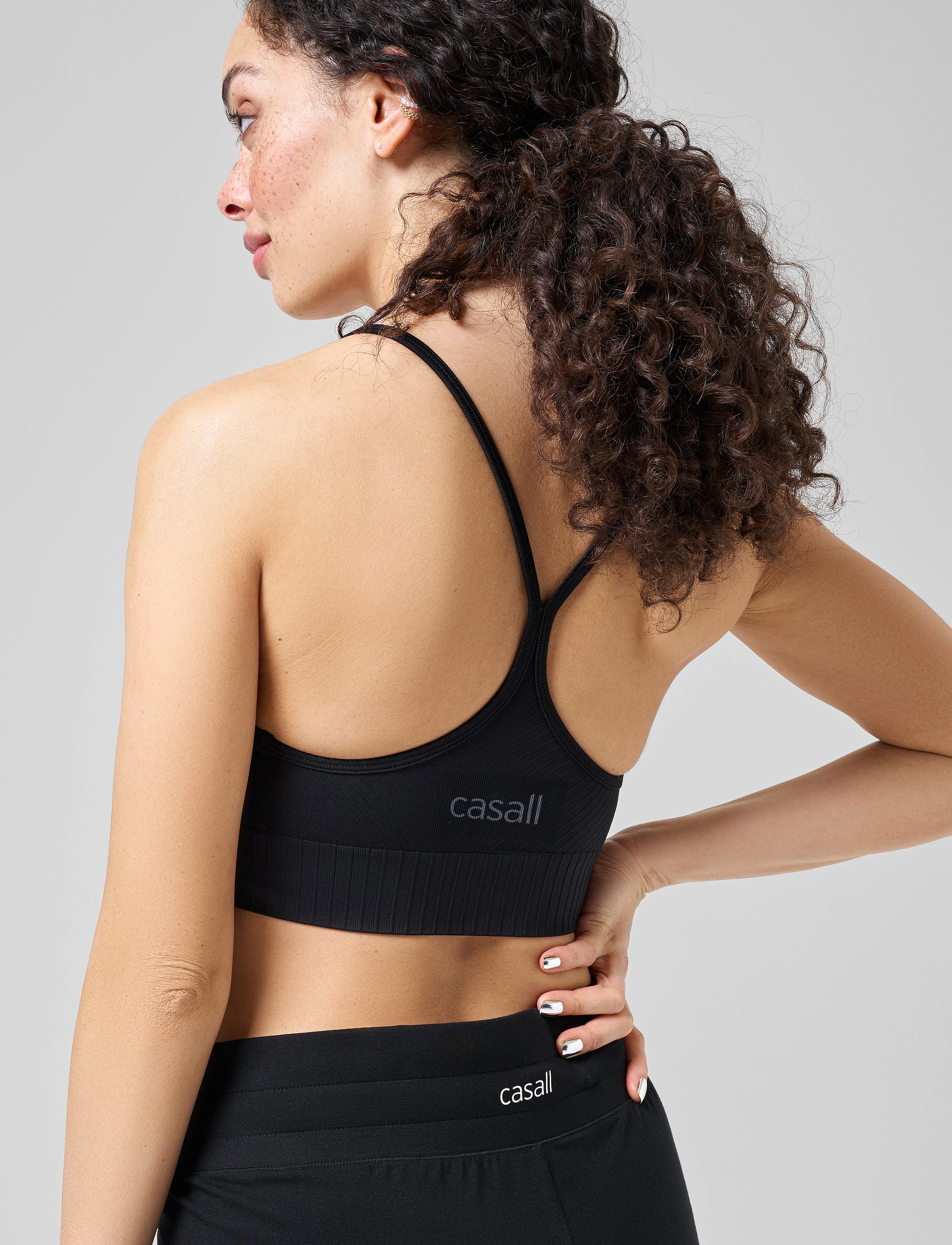 Casall - Seamless Graphical Rib Sports Top - black - 3
