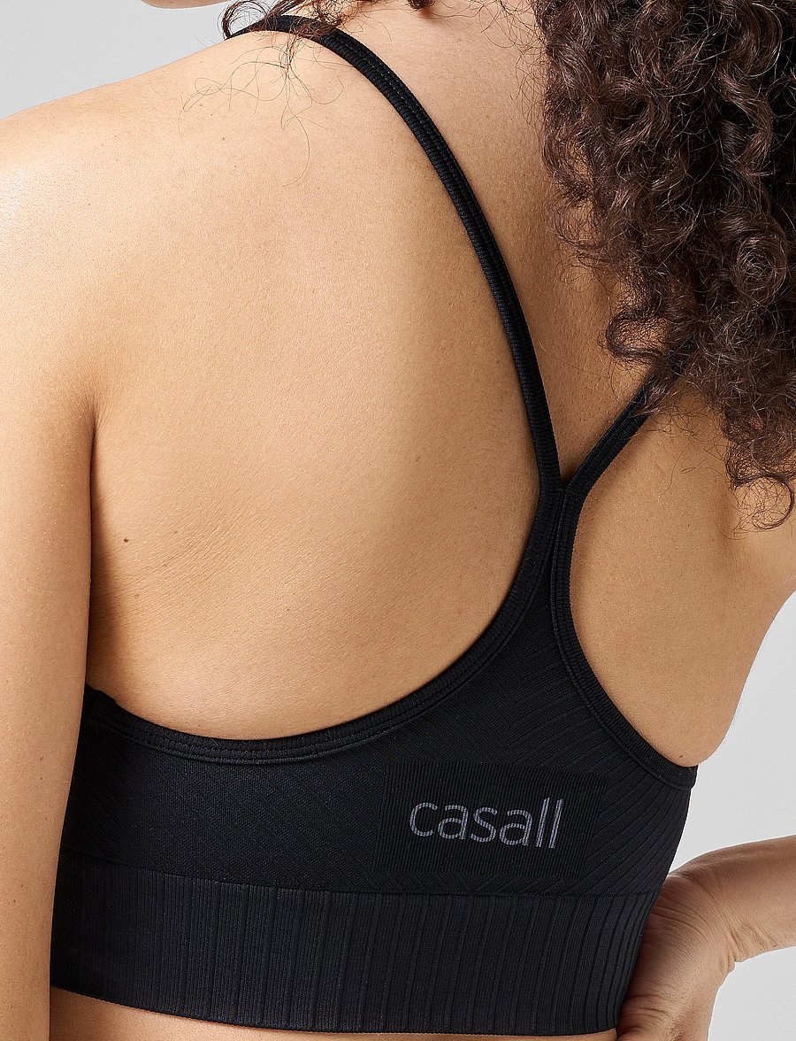 Casall - Seamless Graphical Rib Sports Top - black - 4
