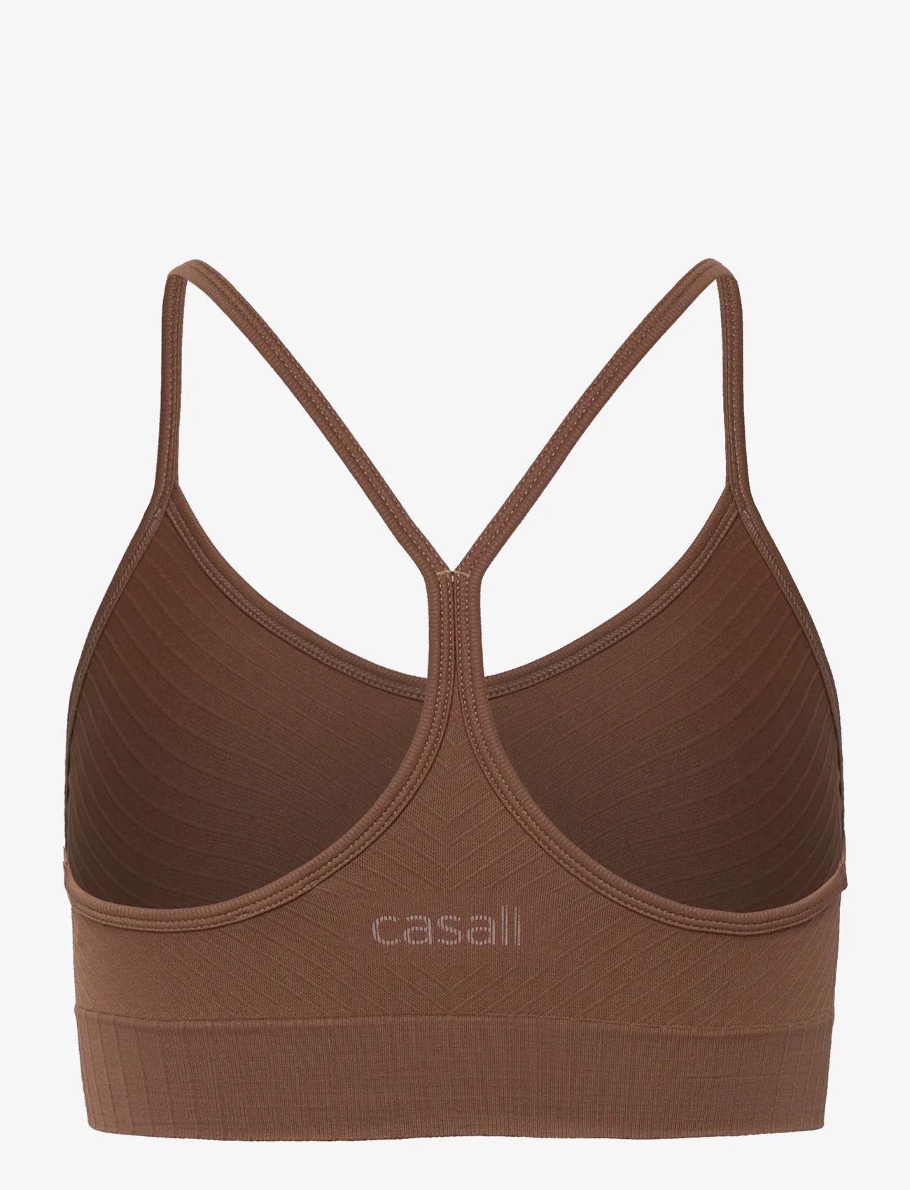 Casall - Seamless Graphical Rib Sports Top - sport bras - taupe brown - 1
